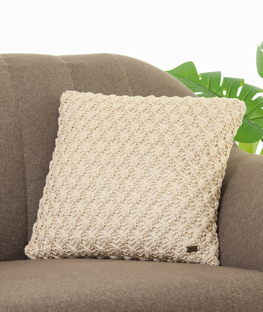 Brown - Pochampally Ikat Cushion Cover (16 x 16 in) 17