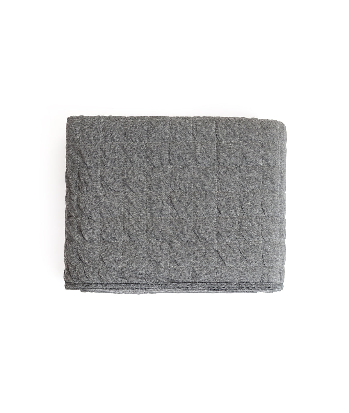 Square Check Cotton Knitted Light weight Quilted Blanket (Dark Grey )