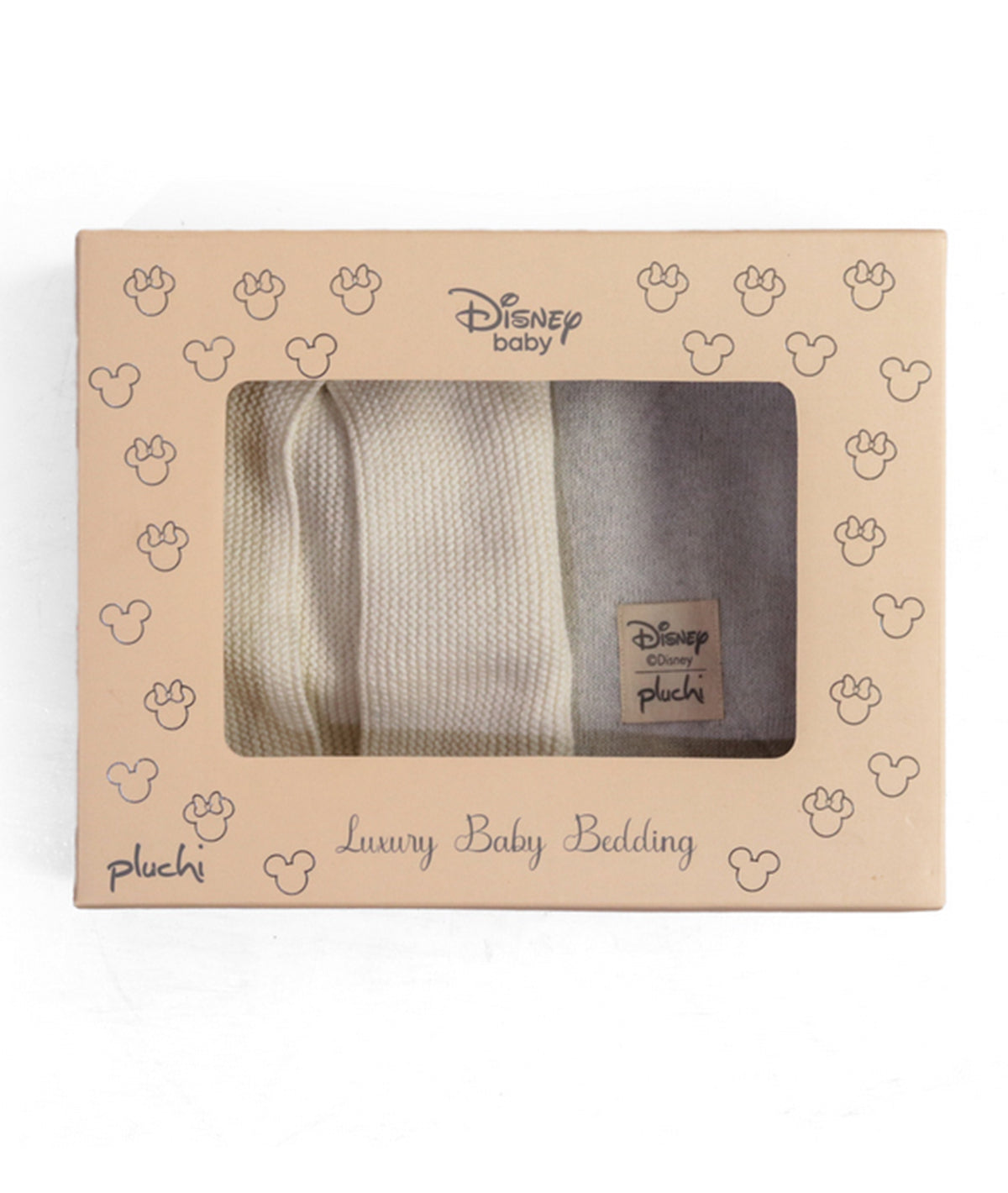 Fun Mickey Blanket and Cardigan Gift Set for Newborn Baby (Vanilla Grey Melange and Ivory)