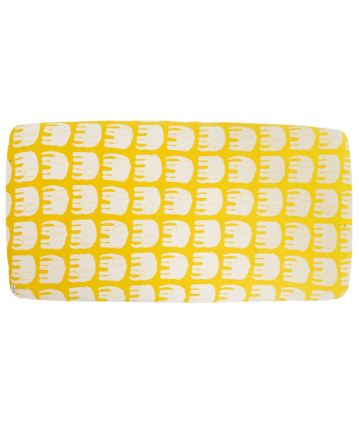Elephant Yellow Cotton Knitted Cot Sheet & Pillow Set for Babies