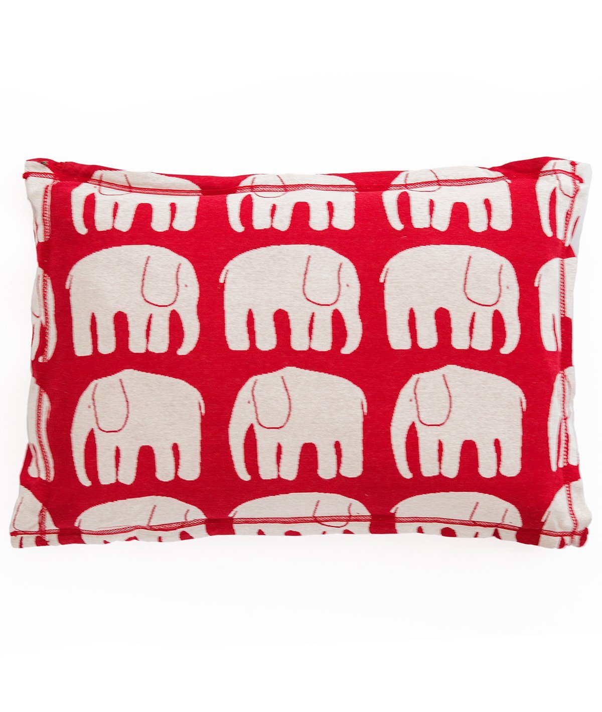 Elephant Red Cotton Knitted Cot Sheet & Pillow Set for Babies