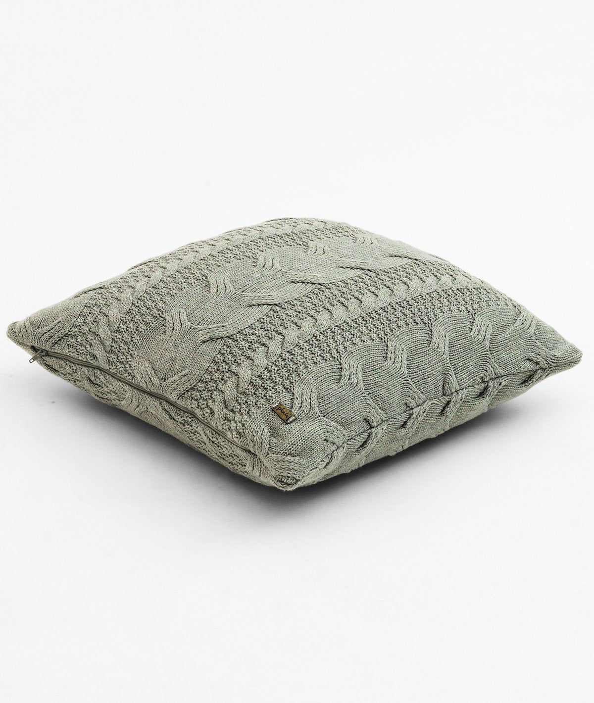 Classical- Grey Cotton Knitted Decorative Cushion Cover (18" x 18")