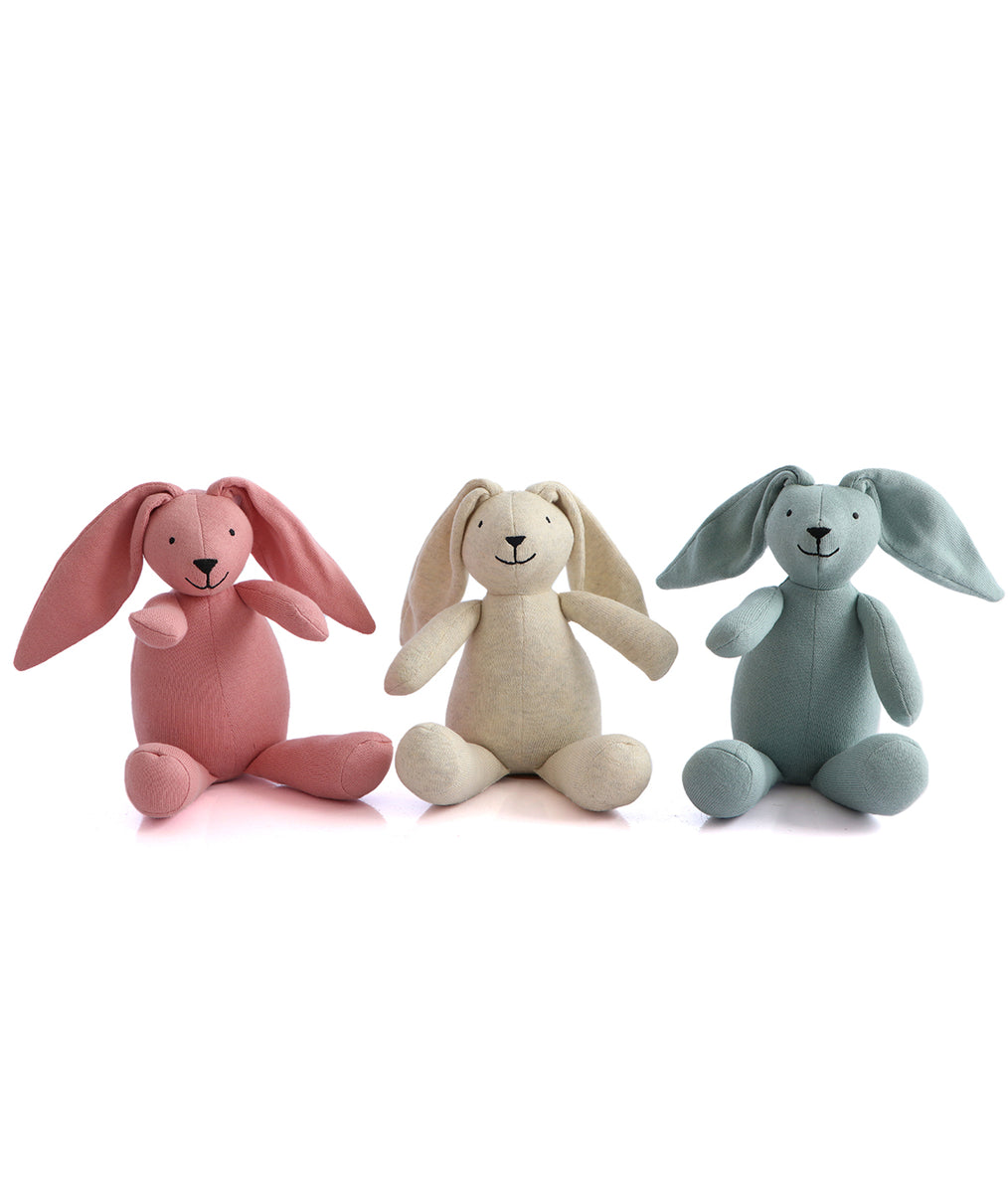 Rabbit Natural Melange 100 Cotton Knitted Stuffed Soft Toy for Babies Pluchi Online