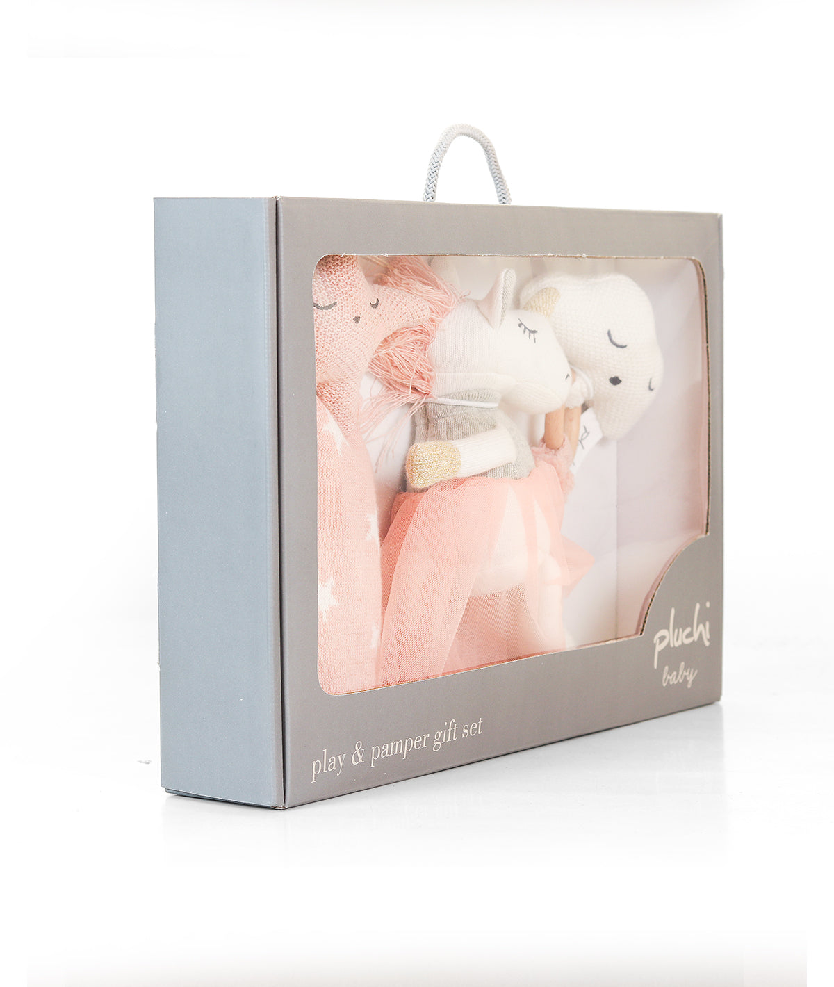 Celestia Play & Pamper Gift Bundle - (Set of 3 - Soft Toy, Cuddle Cloth & Ring Rattle)