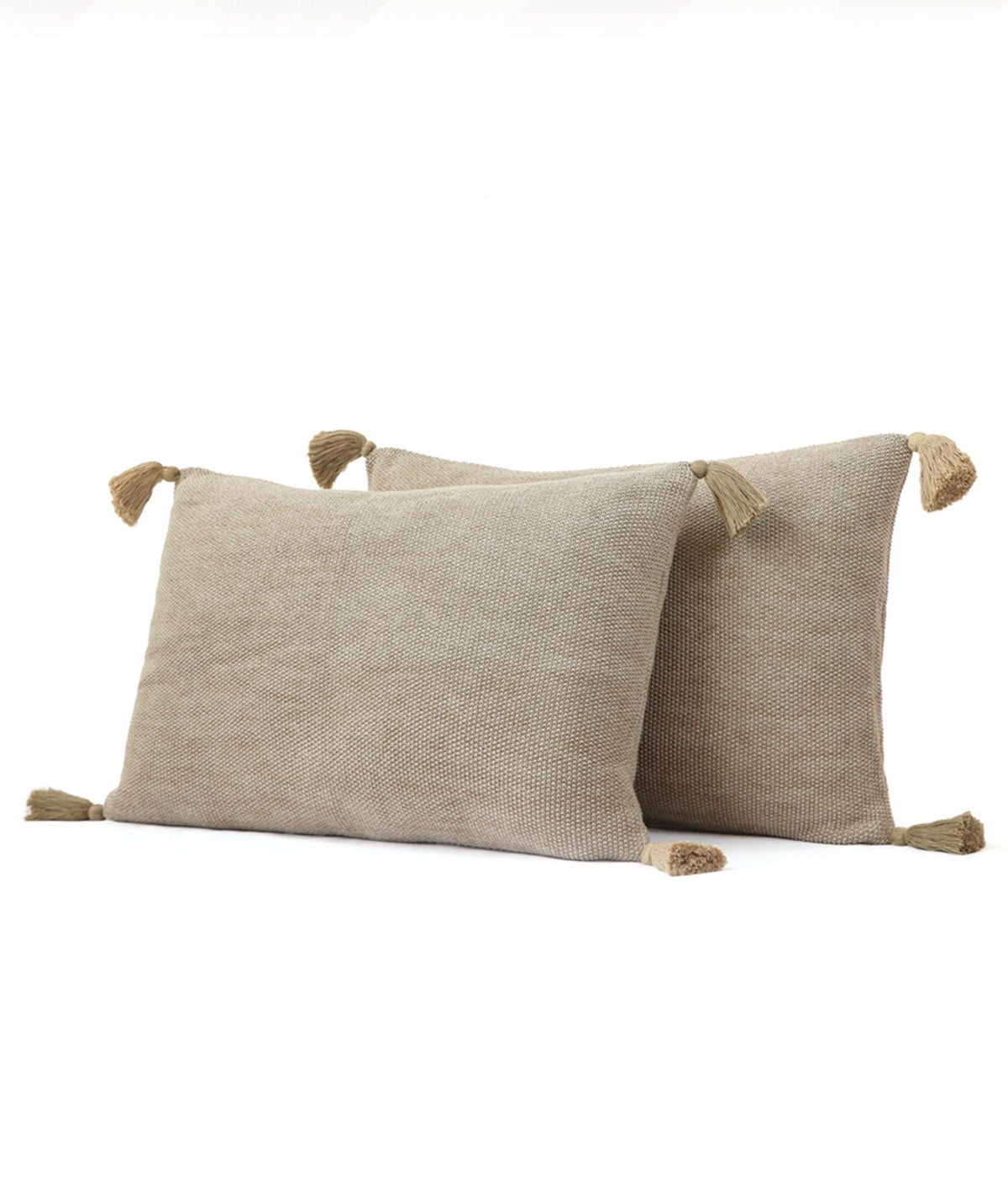 Highs & Lows Stone & Pale Whisper 100% Cotton Knitted With Polyester Filled King Size Bed Cover With 2 Pillow Covers (Set of 3Pcs)