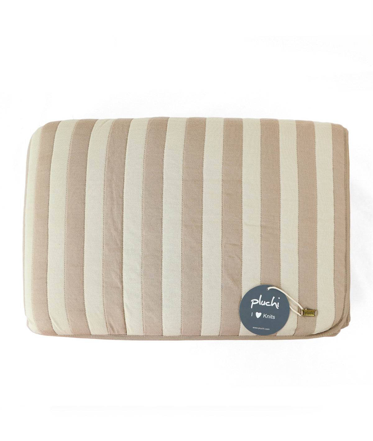 Highs & Lows Stone & Pale Whisper 100% Cotton Knitted With Polyester Filled King Size Bed Cover With 2 Pillow Covers (Set of 3Pcs)