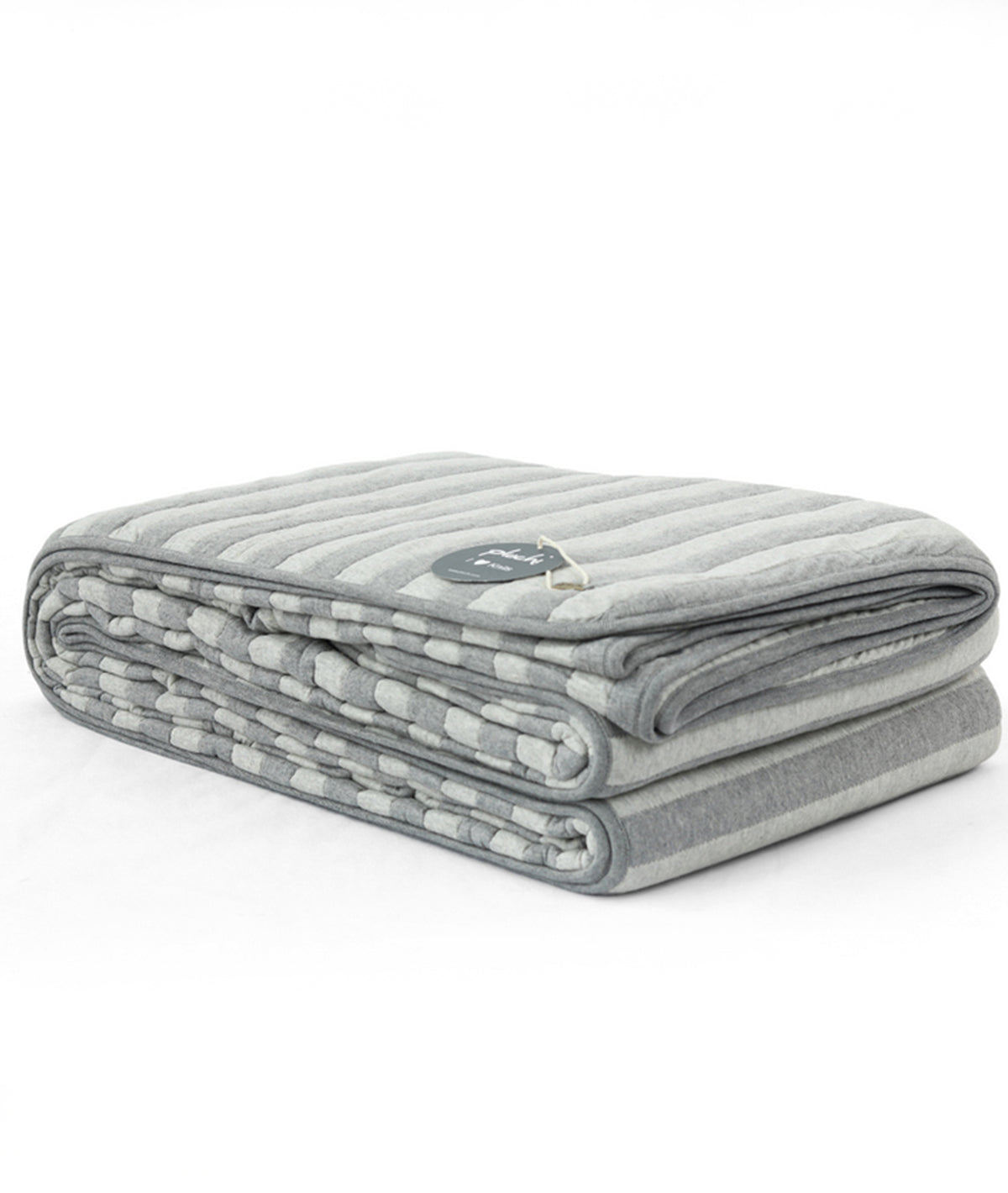 Highs & Lows Light Grey Melange & Vanila Grey Melange 100% Cotton Knitted With Polyester Filled King Size Bed Cover With 2 Pillow Covers (Set of 3Pcs)