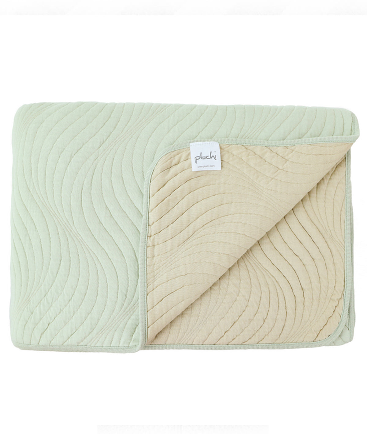 Iris Mint Cream & Silver Birch 100% Cotton Knitted With Polyester Filled King Size Bed Cover With 2 Pillow Covers (Set of 3 Pcs)