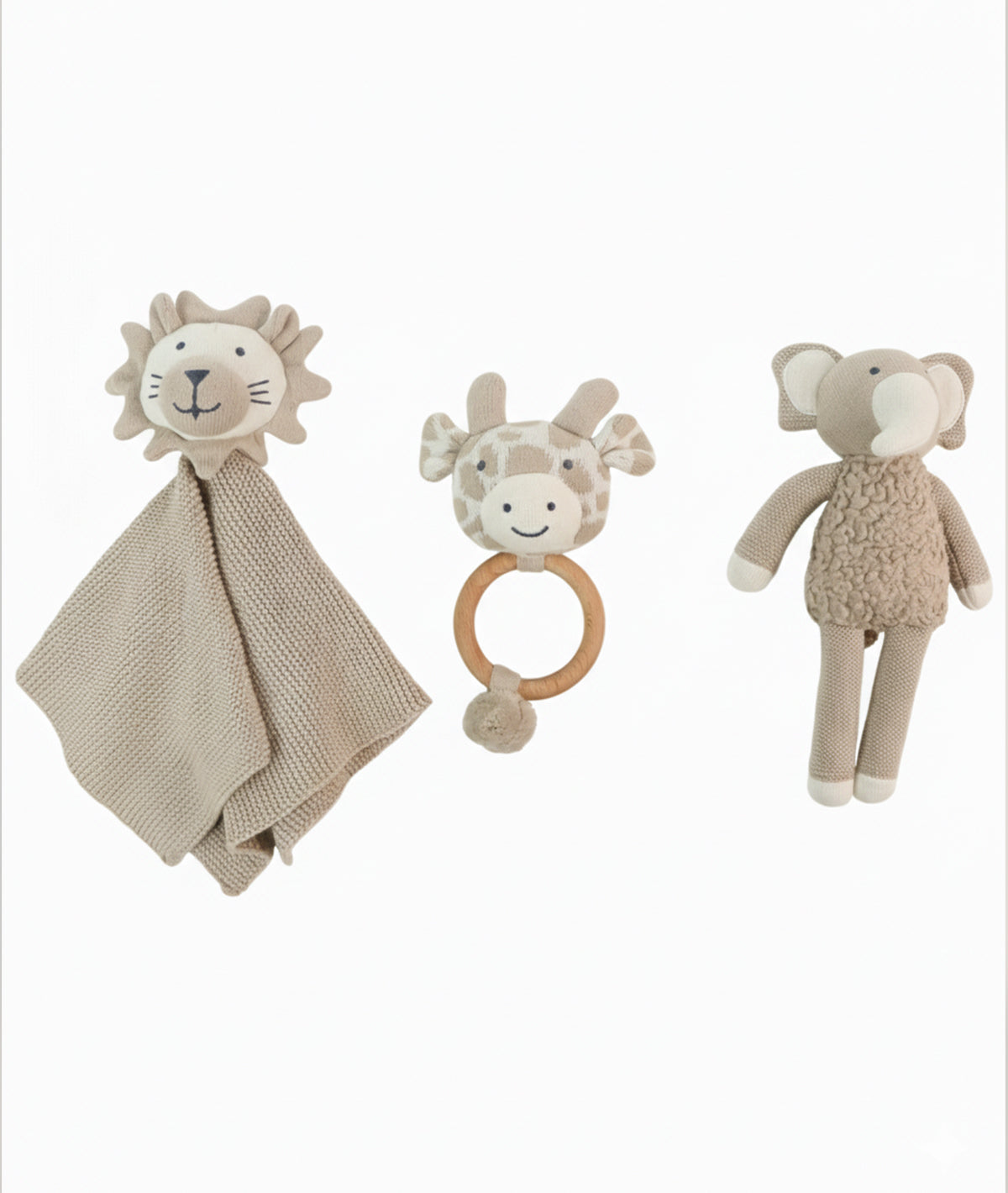 Jungle Safari Play & Pamper Gift Bundle - (Set of 3 - Soft Toy, Cuddle Cloth & Ring Rattle)