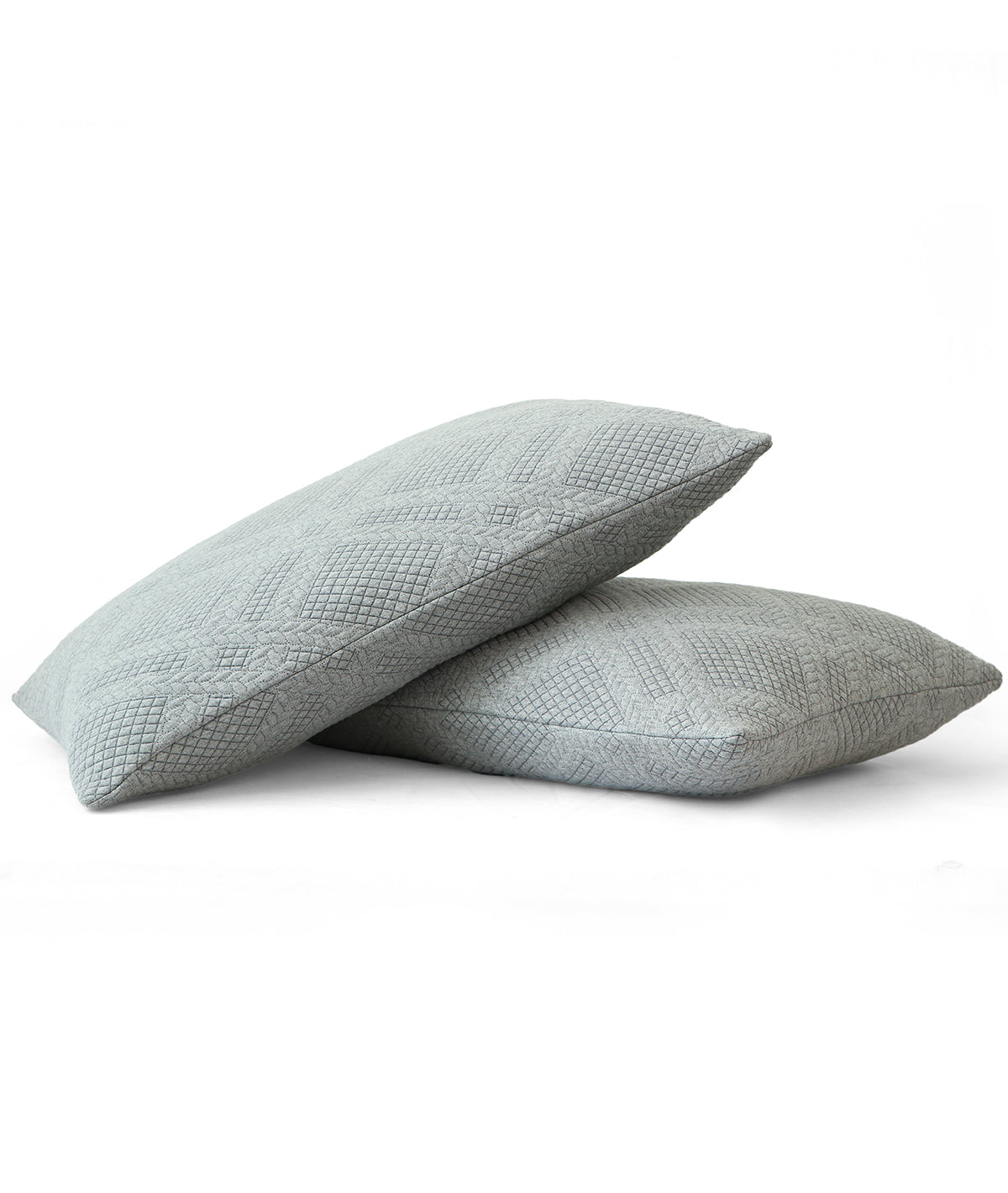 Luna Light Grey & Dark Grey 100% Cotton Knitted With Polyester Filled King Size Bed Cover With 2 Pillow Covers(Set of 3 Pcs)