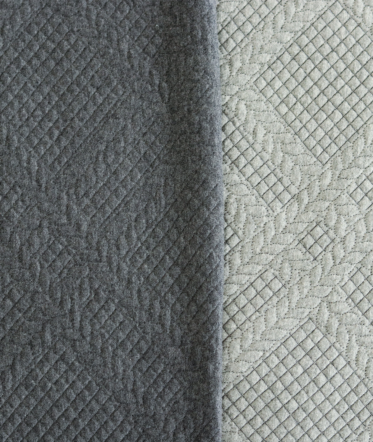 Luna Light Grey & Dark Grey 100% Cotton Knitted With Polyester Filled King Size Bed Cover With 2 Pillow Covers(Set of 3 Pcs)