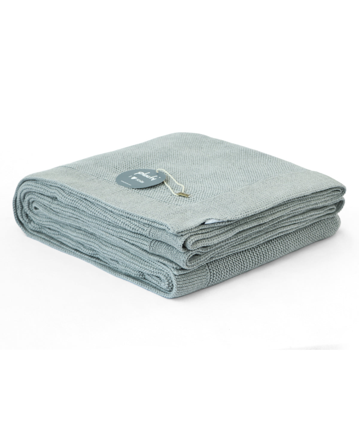 Transfer Knit Cotton Knitted AC blanket / Dohar for Round the Year Use in Light Grey Melange Color  (152 cm x 228 cm)