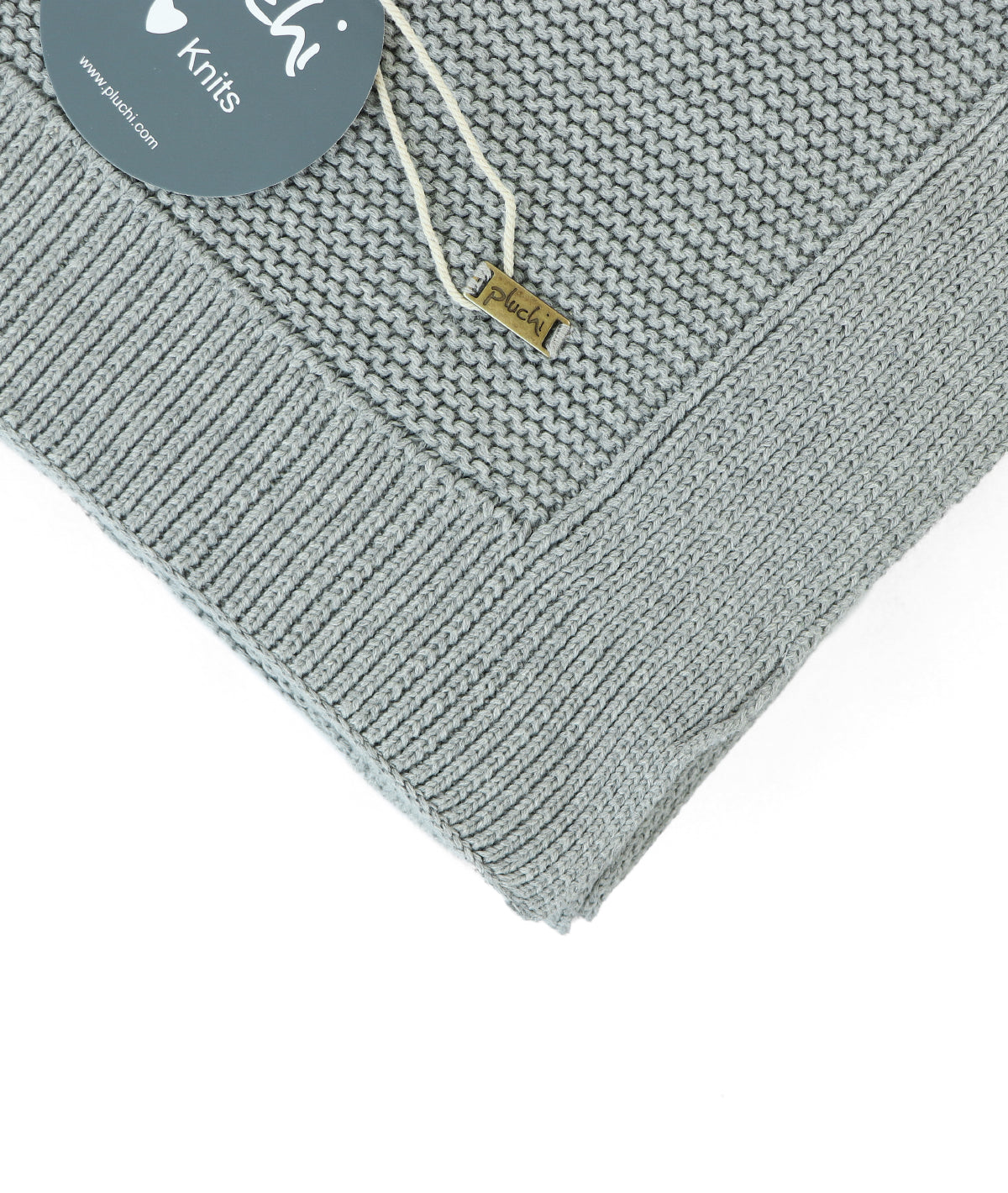 Transfer Knit Cotton Knitted AC blanket / Dohar for Round the Year Use in Light Grey Melange Color  (152 cm x 228 cm)