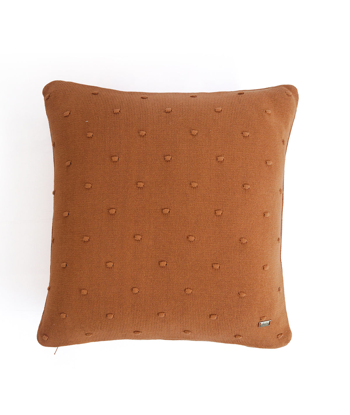 Bubble Cotton Knitted Decorative Cashew Rust Color 16 x 16 Inches Cushion Cover