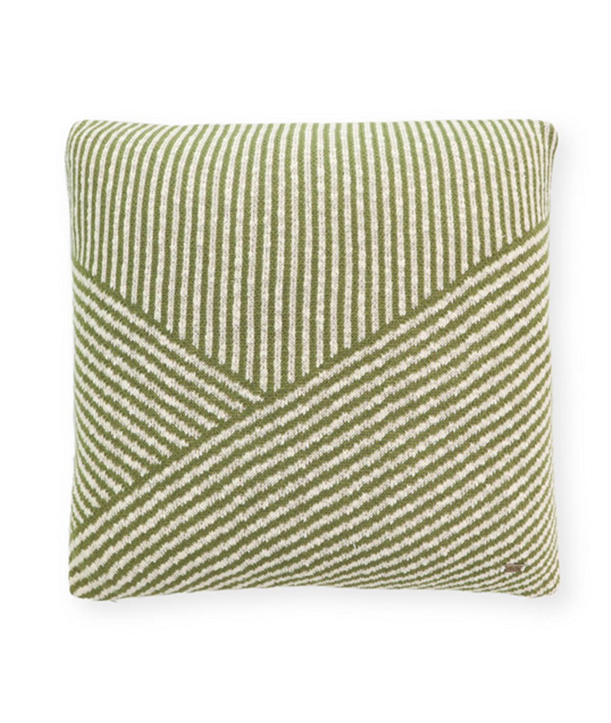 Drone Mint & Ivory Cotton Knitted Quilted 20 X 20 Inches Cushion Cover