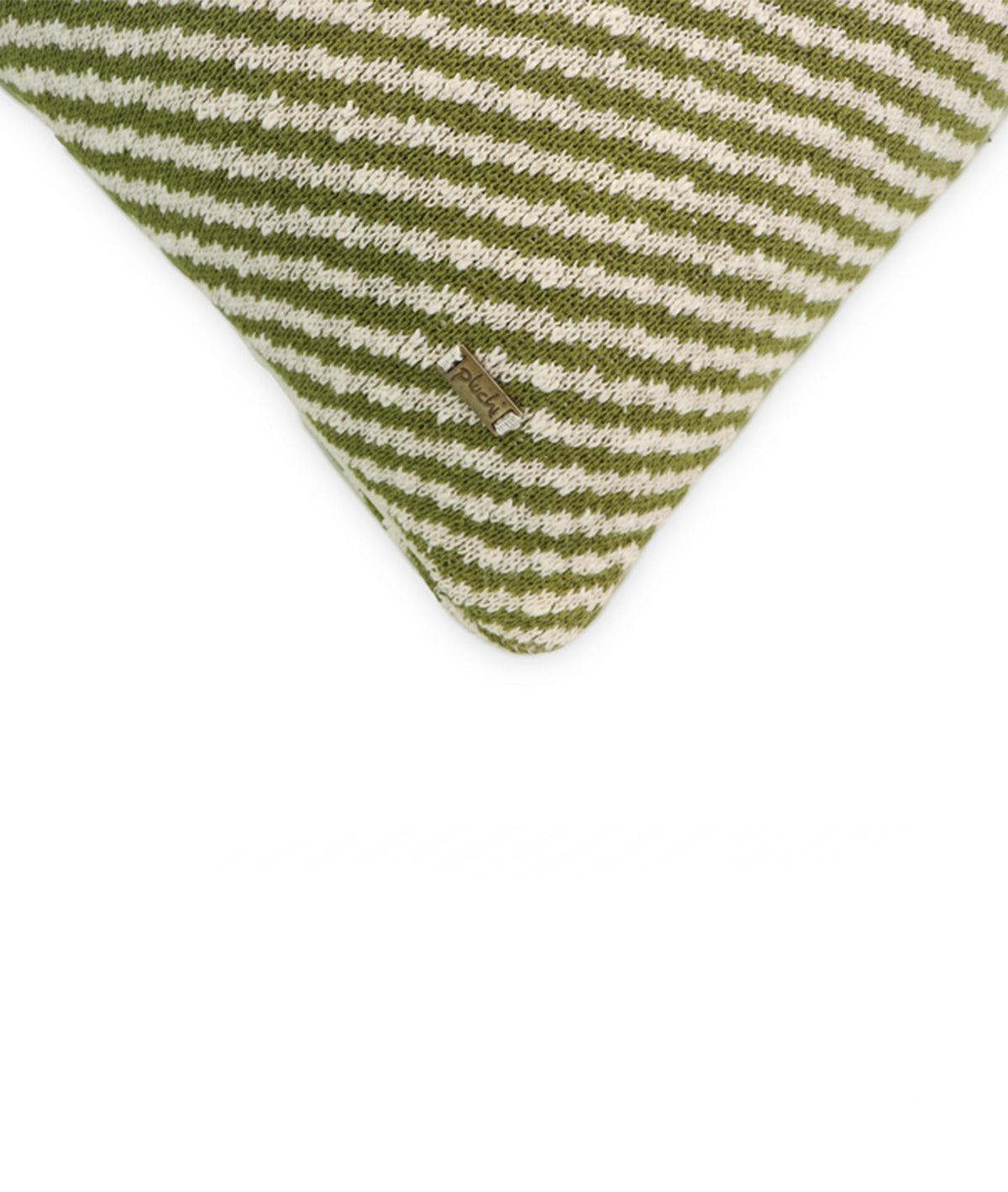 Drone Mint & Ivory Cotton Knitted Quilted 20 X 20 Inches Cushion Cover