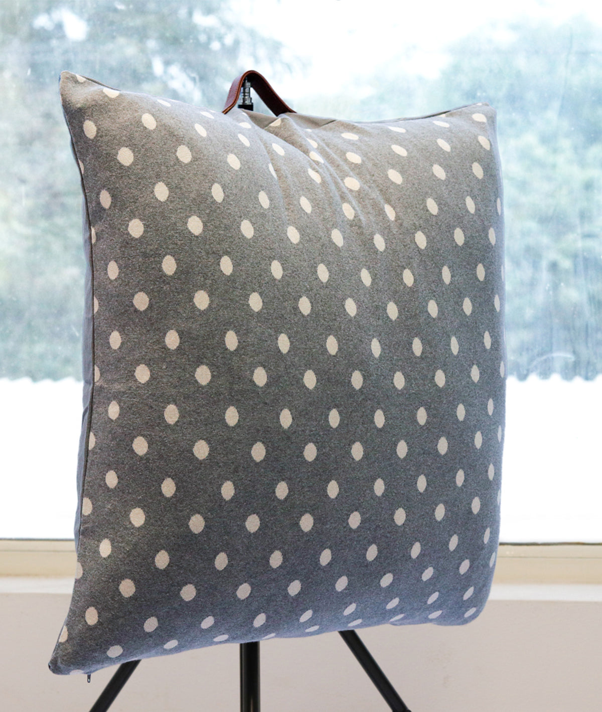 Dottie Cotton Knitted Decorative Cushion Cover with Filler (70 cm x 70 cm)
