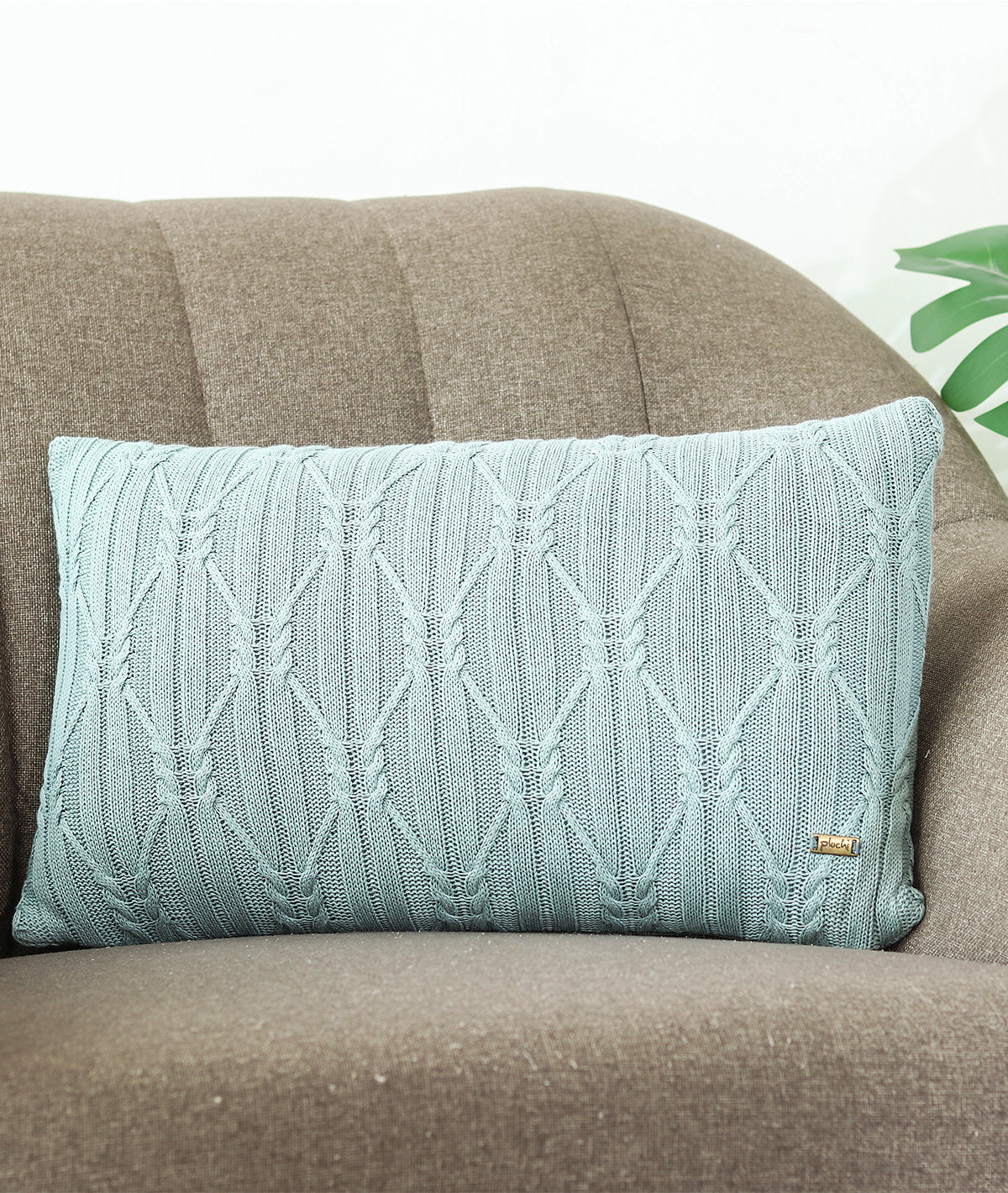 Holly Dull Blue Decorative 12 X 20 Inches Cushion Cover