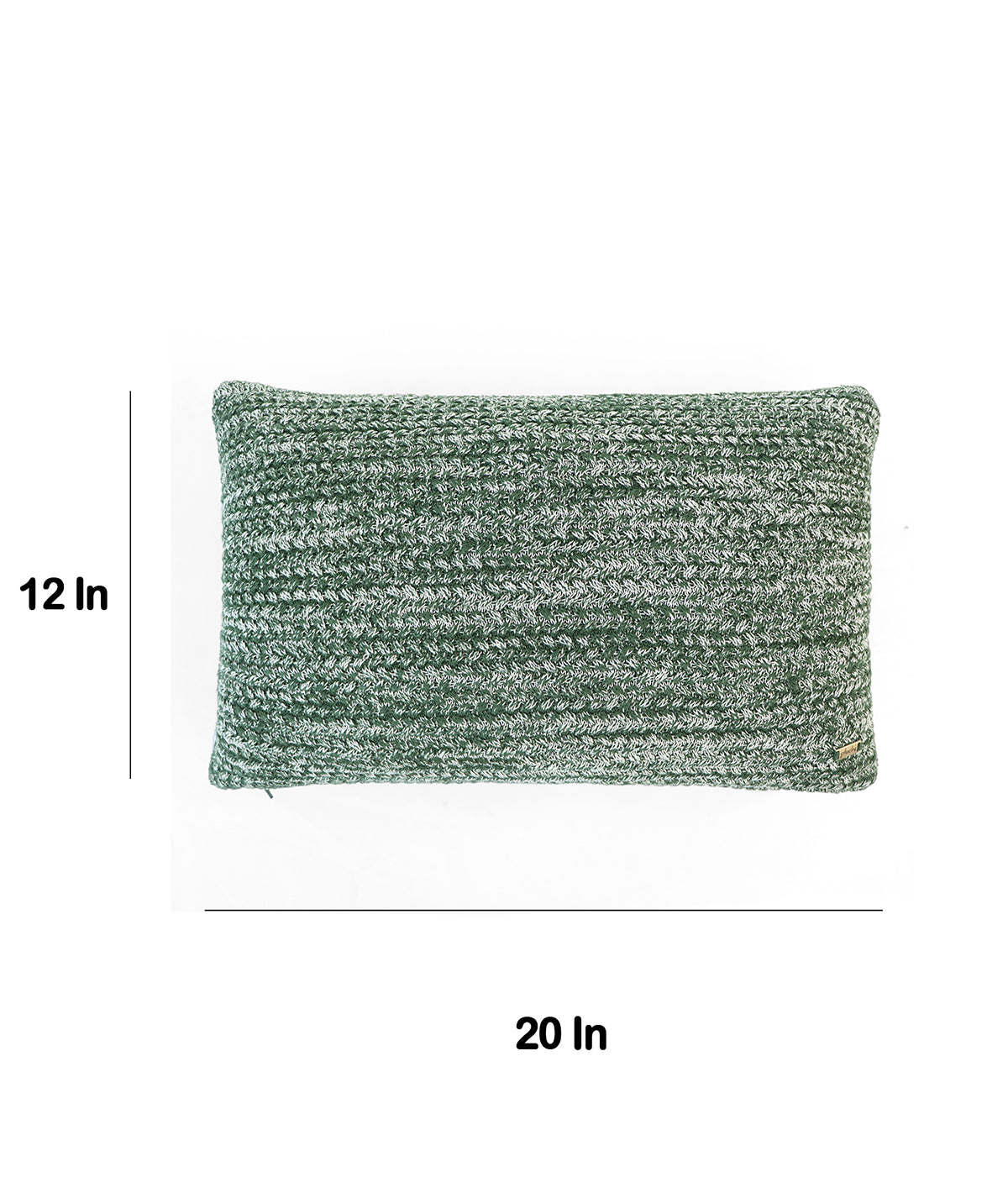 Anna Combu Green Marled Decorative 12 X 20 Inches Cushion Cover