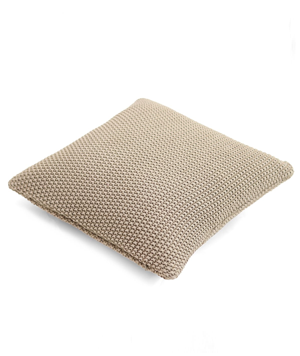 Knitted Purl Stone Cotton Knitted Decorative 16 X 16 Inches Cushion Cover