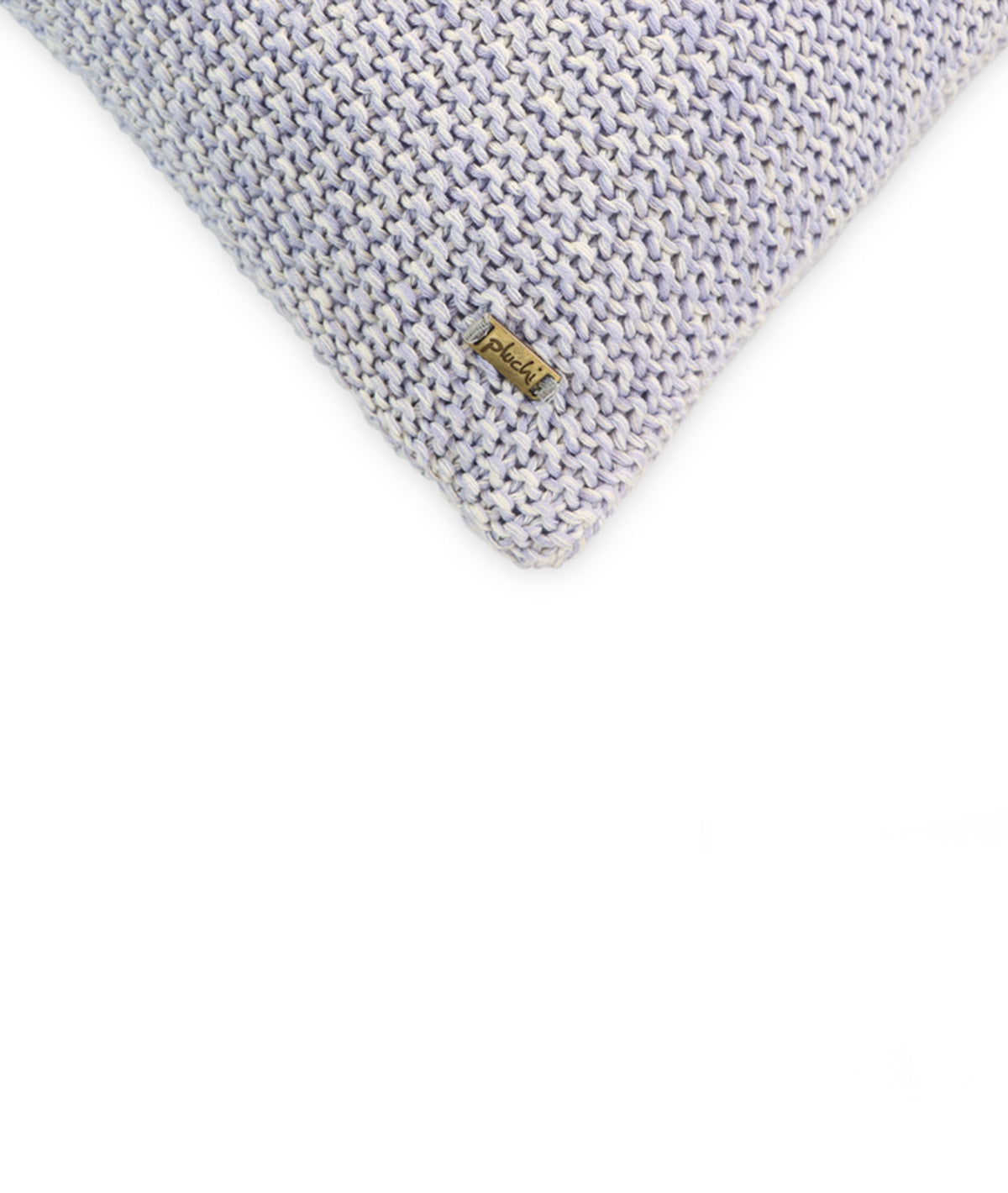 Moss Marld Lilac Natural Cotton Knitted Decorative 16 X 16 Inches Cushion Cover