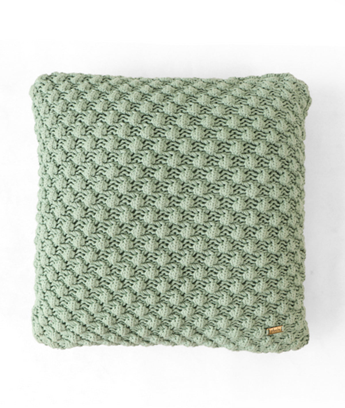 Popcorn Mineral Blue Cotton Knitted Decorative 16 X 16 Inches Cushion Cover