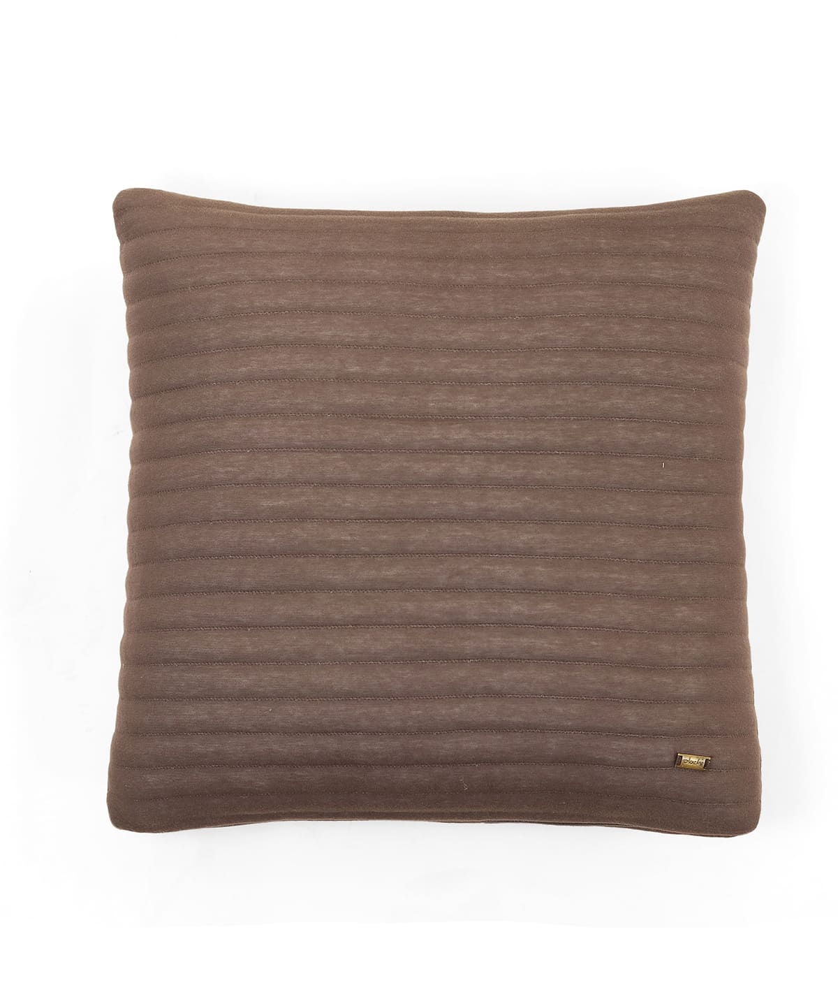 Waseme Brown Cotton Knitted Quilted Decorative 18 X 18 Inches Cushion Cover