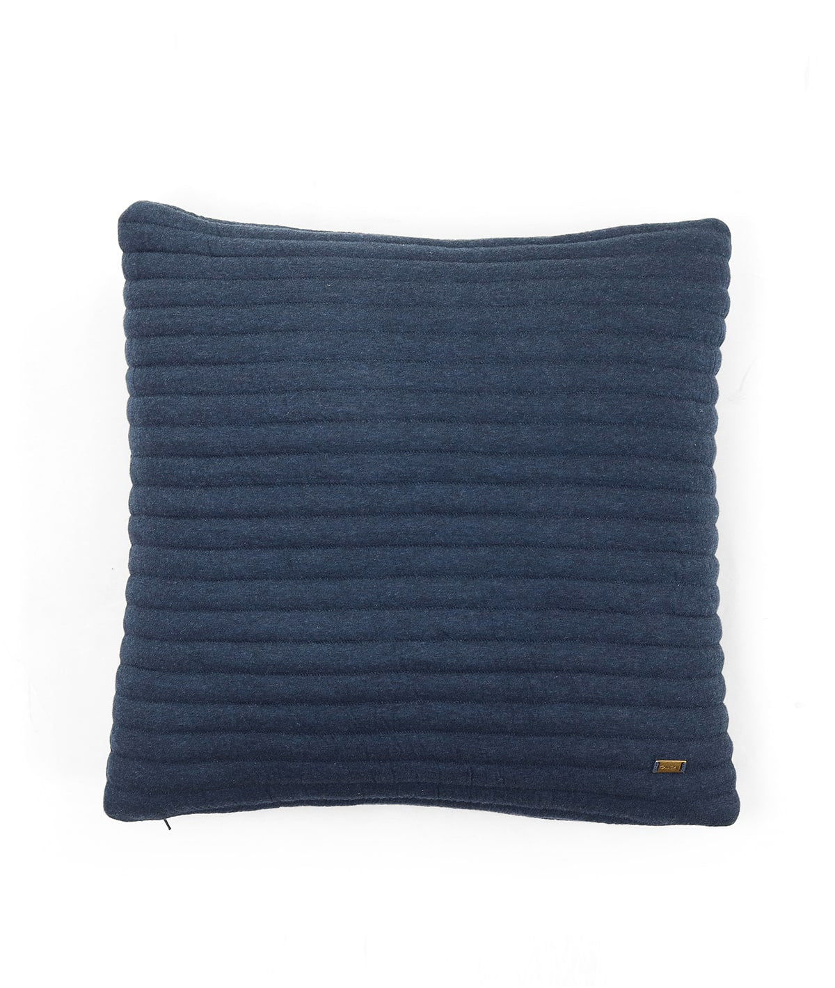 Waseme Navy Melange Cotton Knitted Quilted Decorative 18 X 18 Inches Cushion Cover