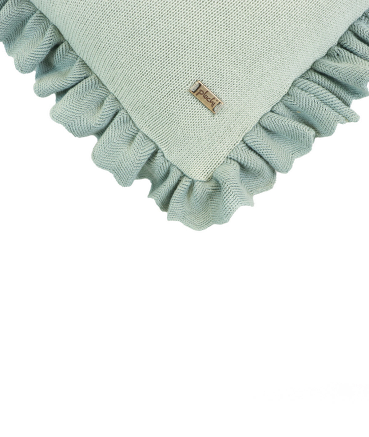 Ruffle Pistachio Green & Olive Cotton Knitted Decorative 16 X 16 Inches Cushion Cover