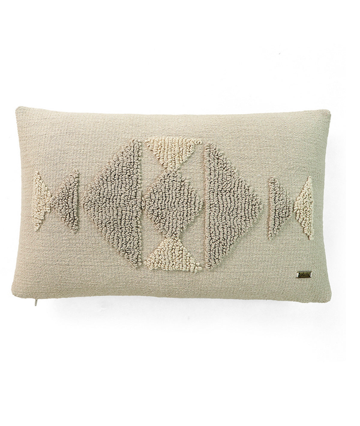 Argyle Cotton Knitted Decorative Cushion Cover (Stone & Natural)