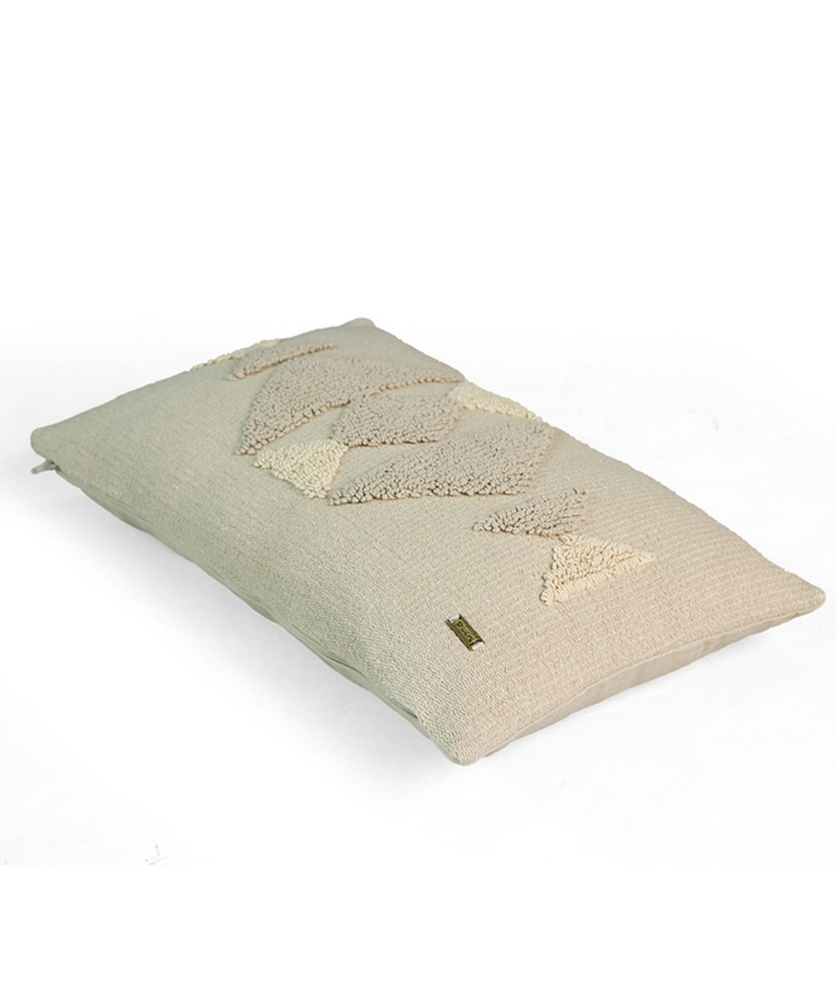 Argyle Cotton Knitted Decorative Cushion Cover (Stone & Natural)