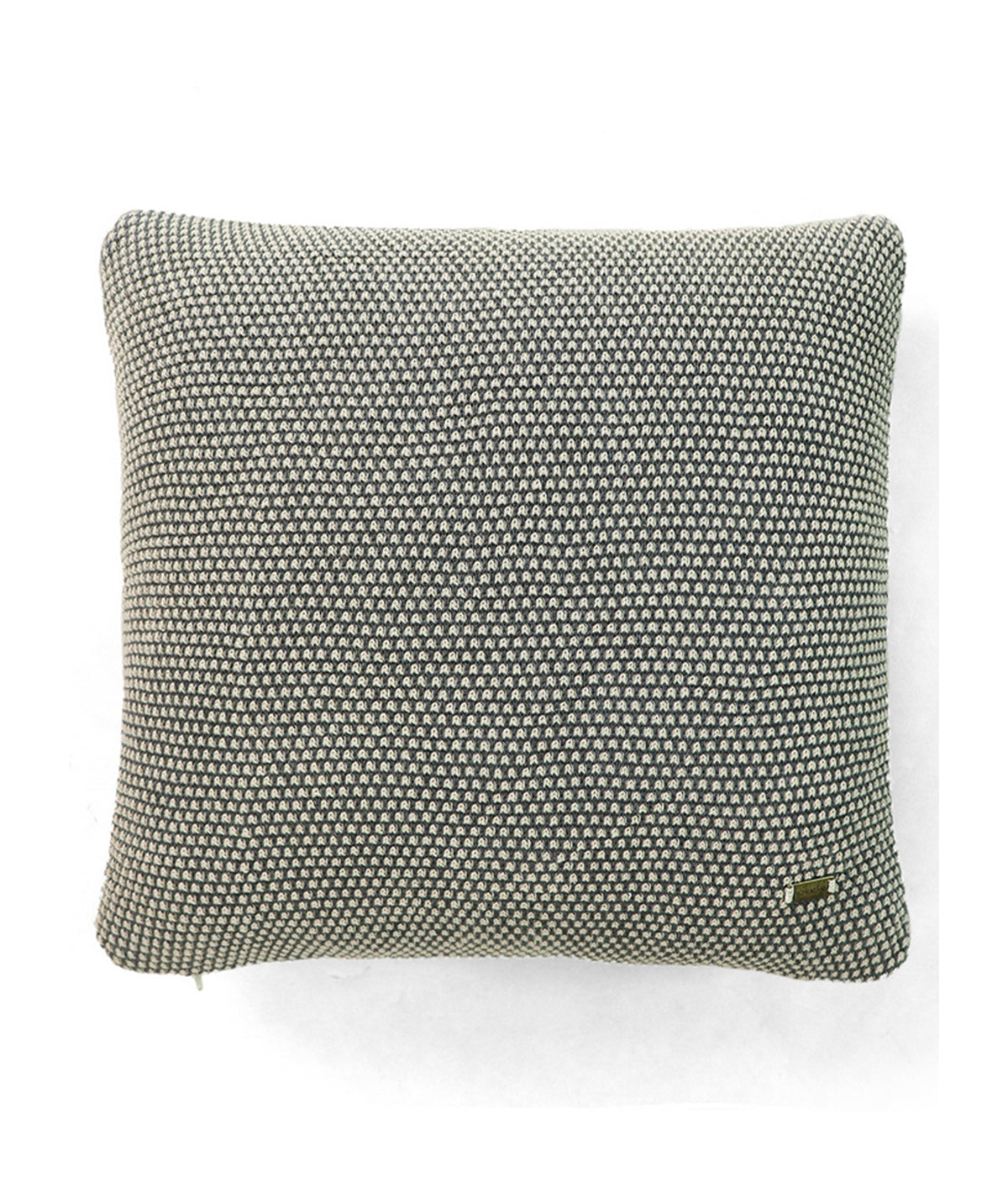 Mini Wafle Knit Grey & Natural Cotton Knitted Decorative 16 X 16 Inches Cushion Cover