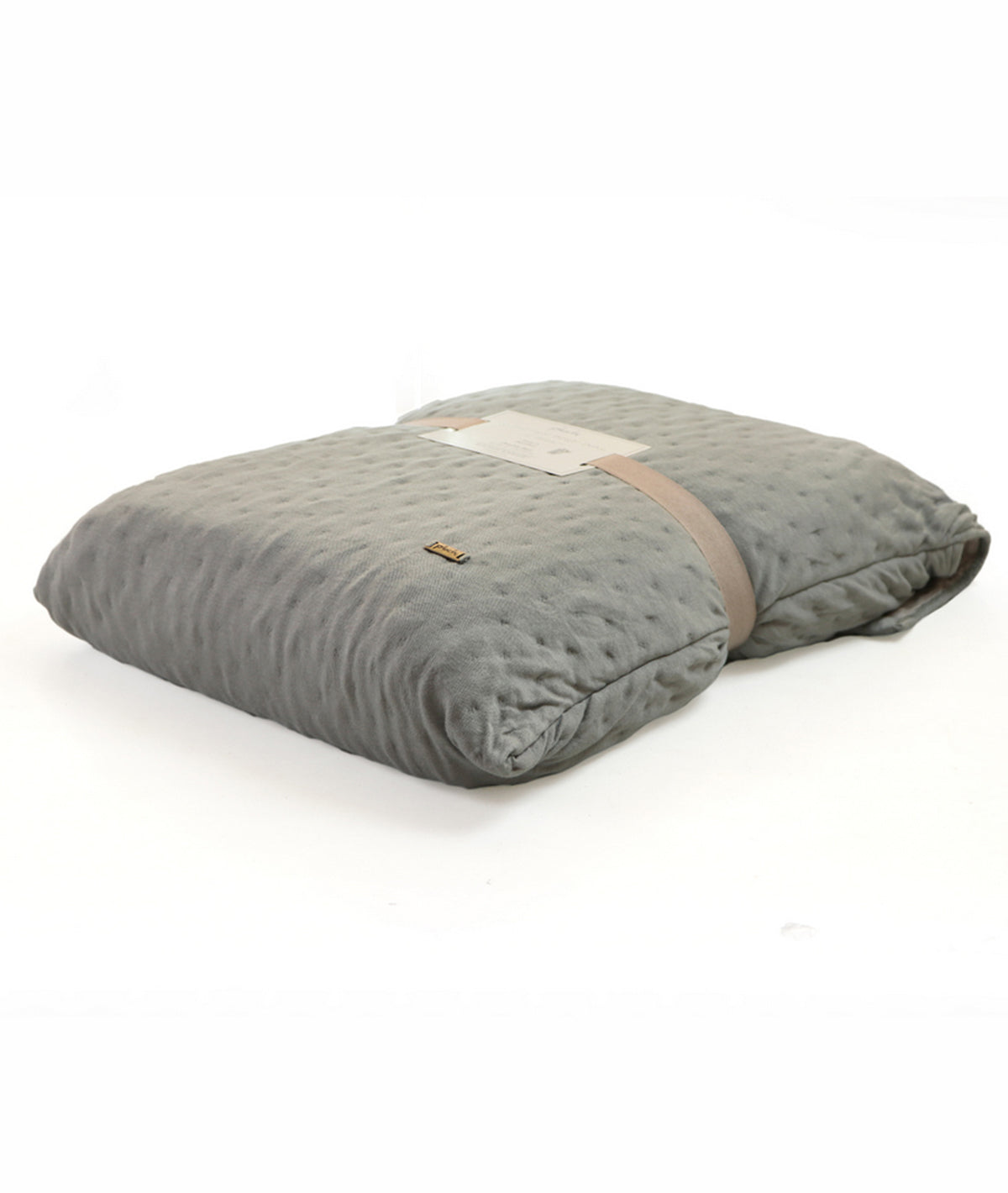 Hazel Nimbus Cloud & Alice Blue Cotton Knitted Double Bed AC Quilted Blanket