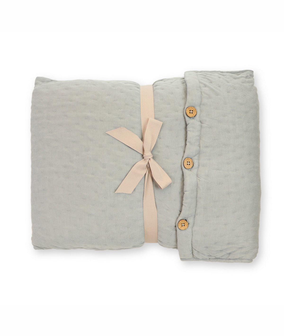 Hazel Nimbus Cloud & Alice Blue Cotton Knitted Double Bed AC Quilted Blanket