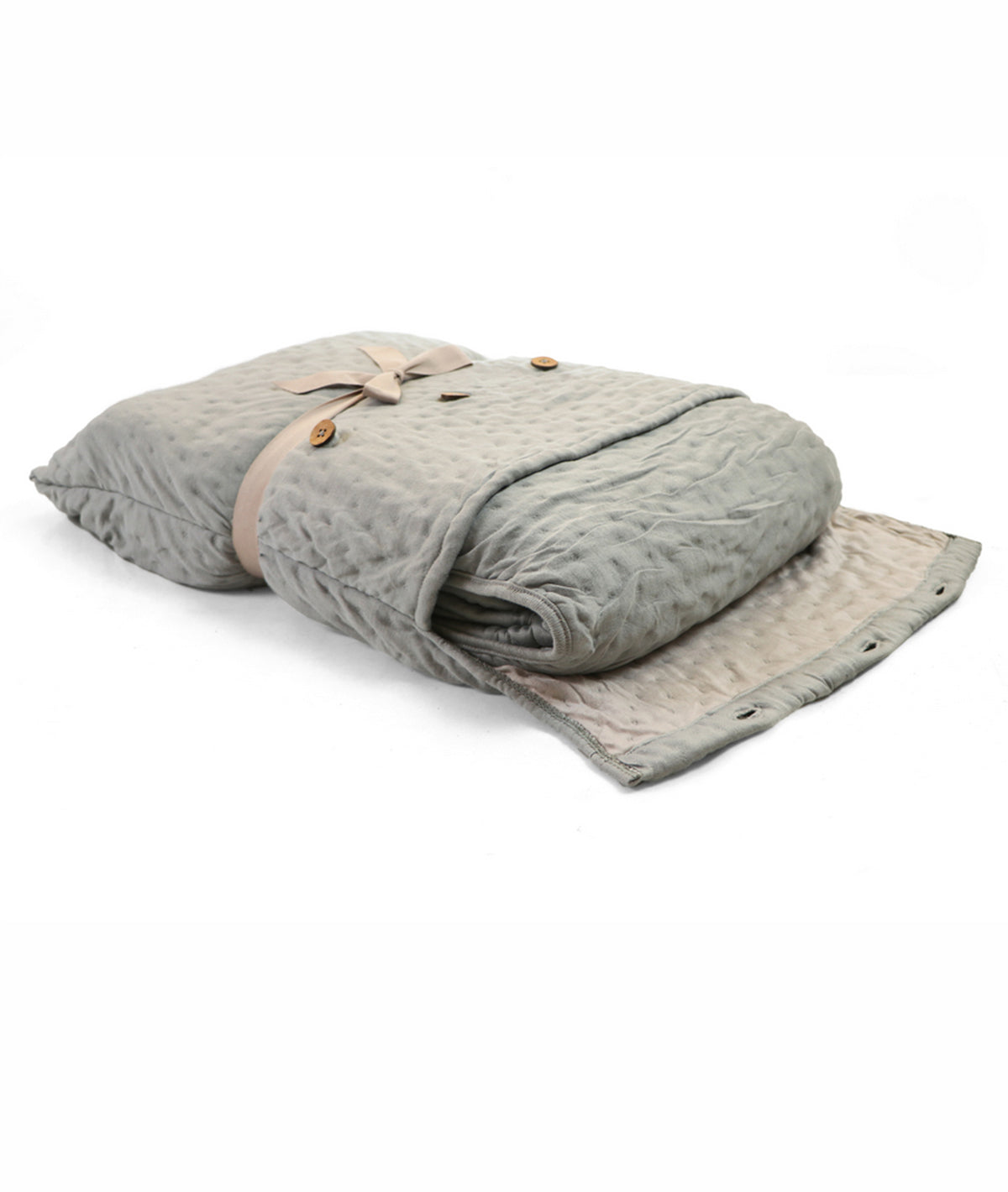 Hazel Nimbus Cloud & Alice Blue Cotton Knitted Double Bed AC Quilted Blanket