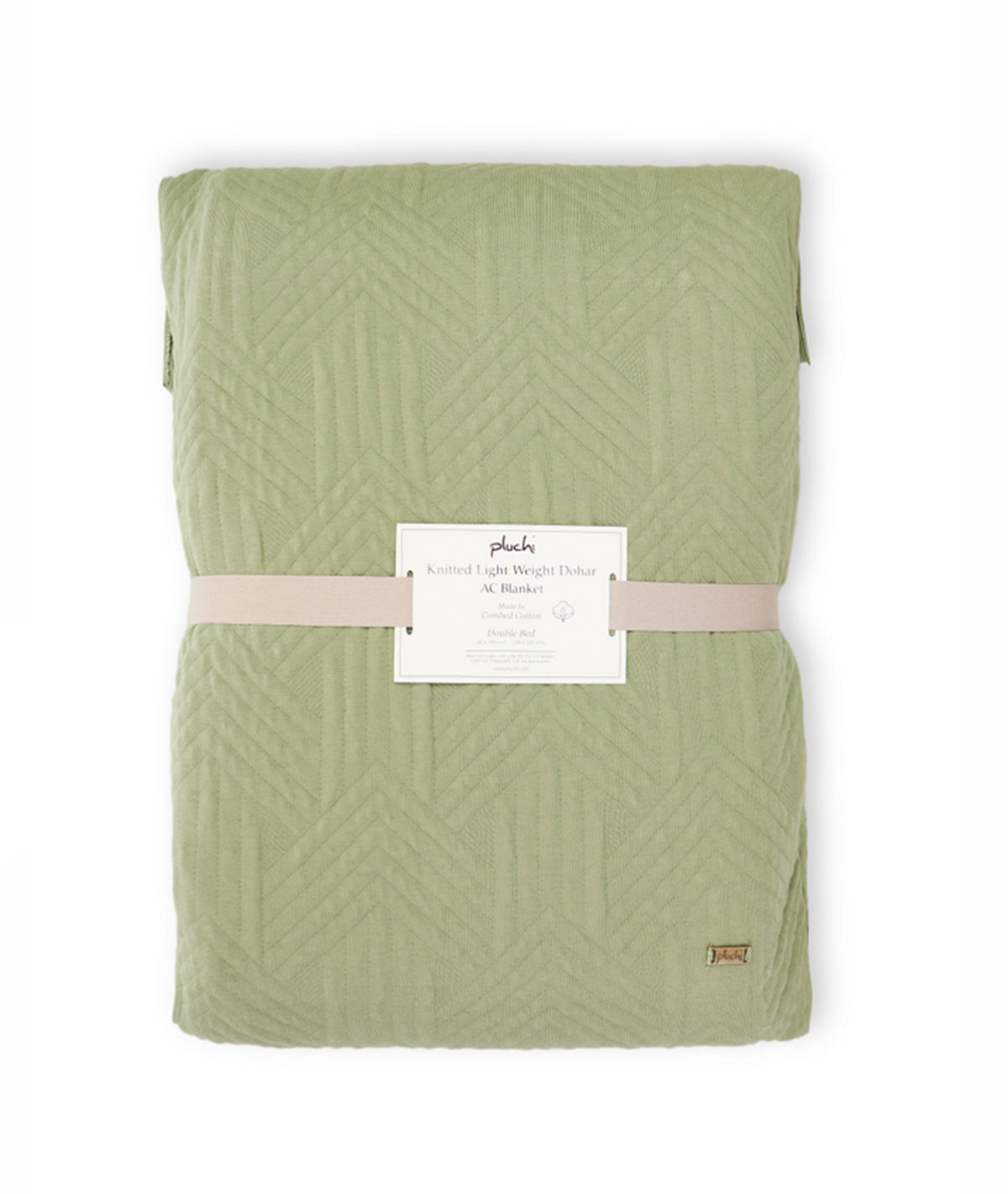 Praquet Olive & Scenic Green Cotton Knitted Double Bed AC Quilted Blanket