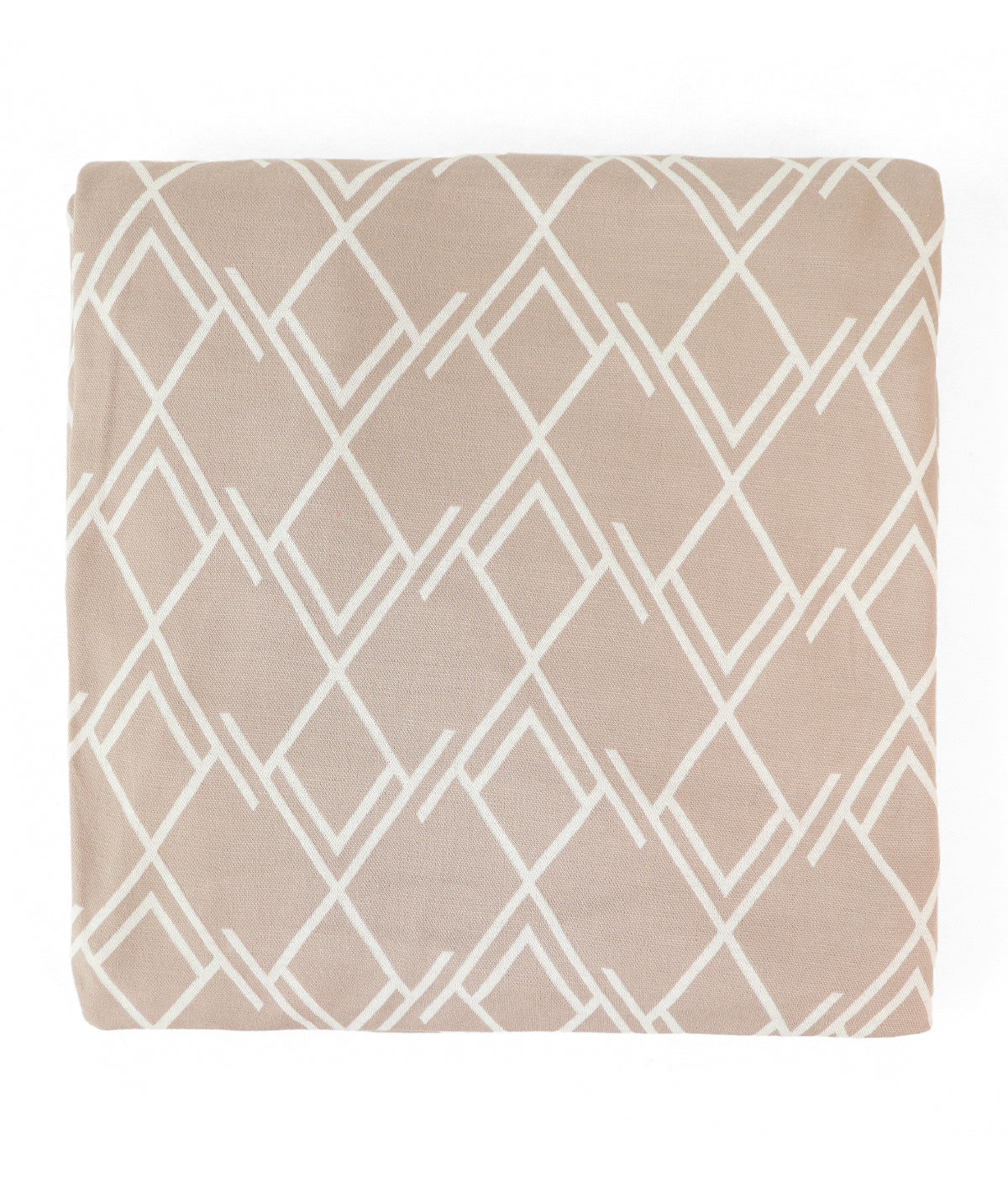 Gianna Stone & Natural Cotton Knitted  King Size Double Bed Fitted Sheet With 2 Pillow Covers Set