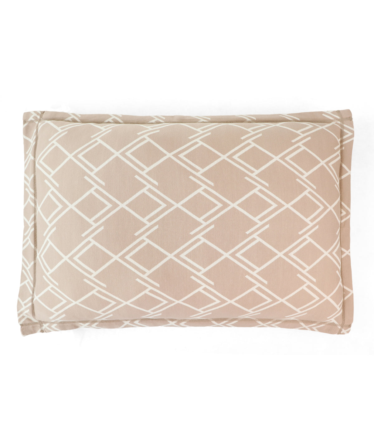 Gianna Stone & Natural Cotton Knitted  King Size Double Bed Fitted Sheet With 2 Pillow Covers Set