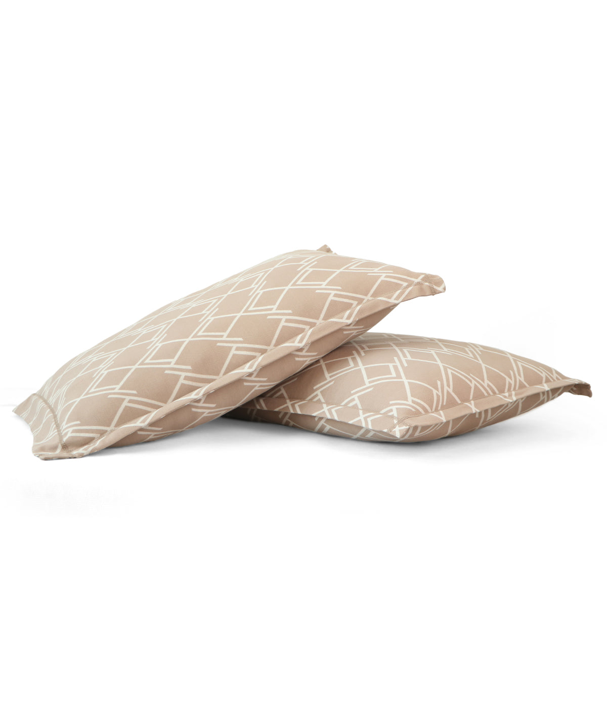 Gianna Stone & Natural Cotton Knitted  King Size Double Bed Fitted Sheet With 2 Pillow Covers Set
