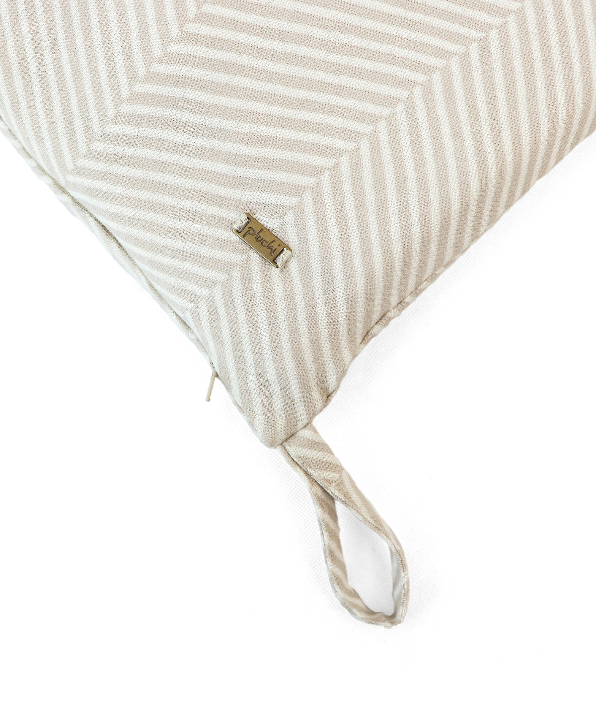 Herringbone Pale Whisper & Natural Cotton Knitted  King Size Double Bed Fitted Sheet With 2 Pillow Covers Set