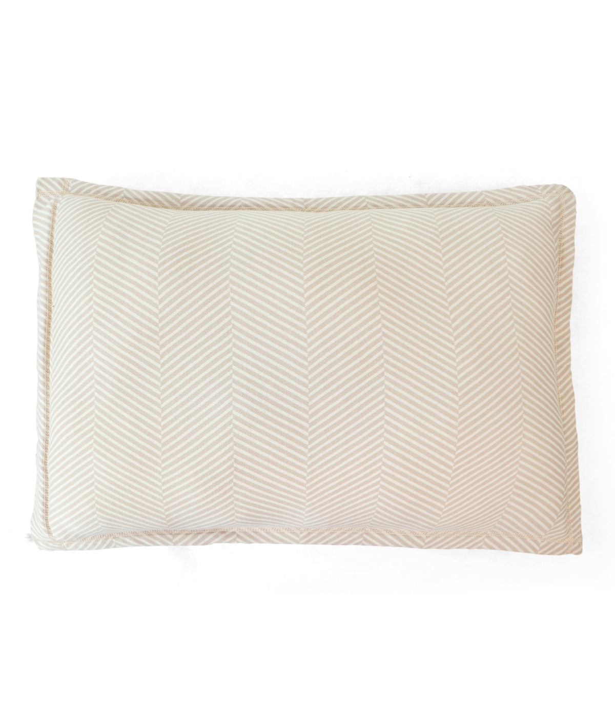 Herringbone Pale Whisper & Natural Cotton Knitted  King Size Double Bed Fitted Sheet With 2 Pillow Covers Set