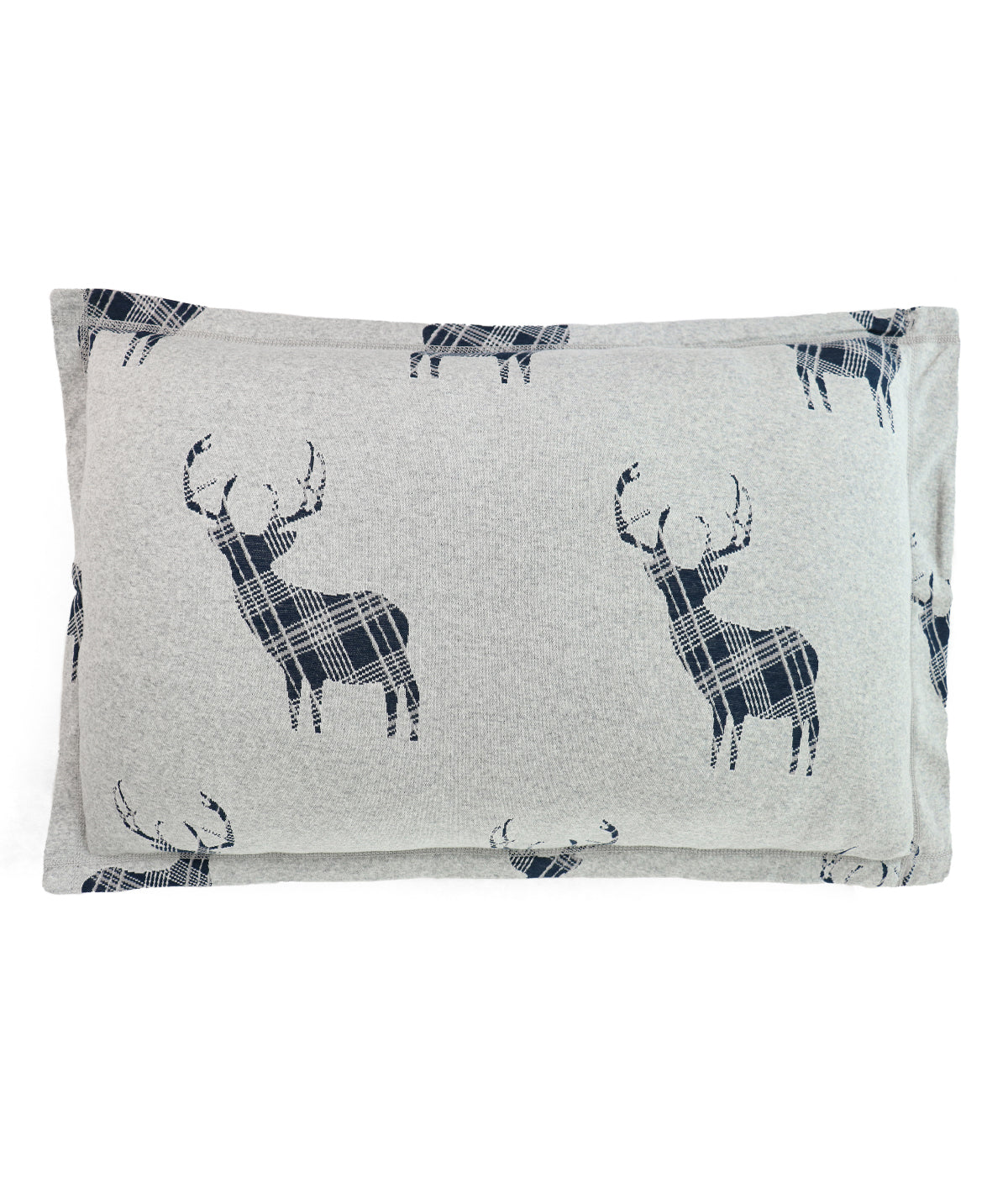 ReindeerVanila Grey Milange Cotton Knitted  King Size Double Bed Fitted Sheet With 2 Pillow Covers Set