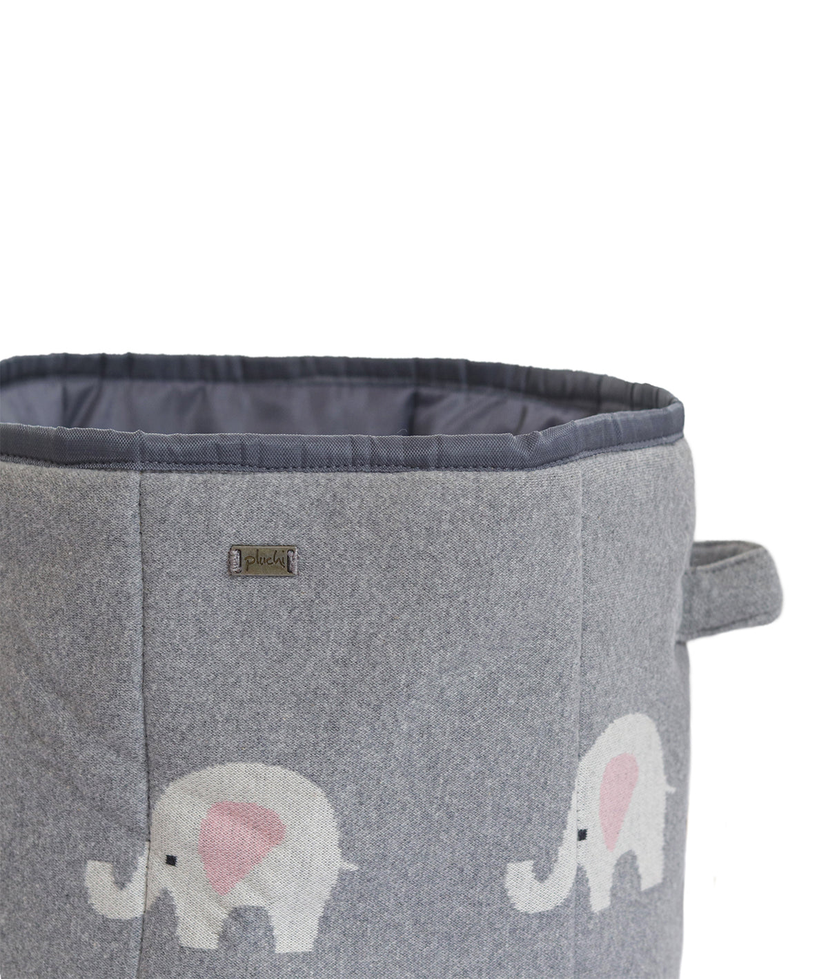 Lovely Elephant Cotton Knitted Large Kids Baskets in Pink Color For Assembling Toys and other Playing Accessories