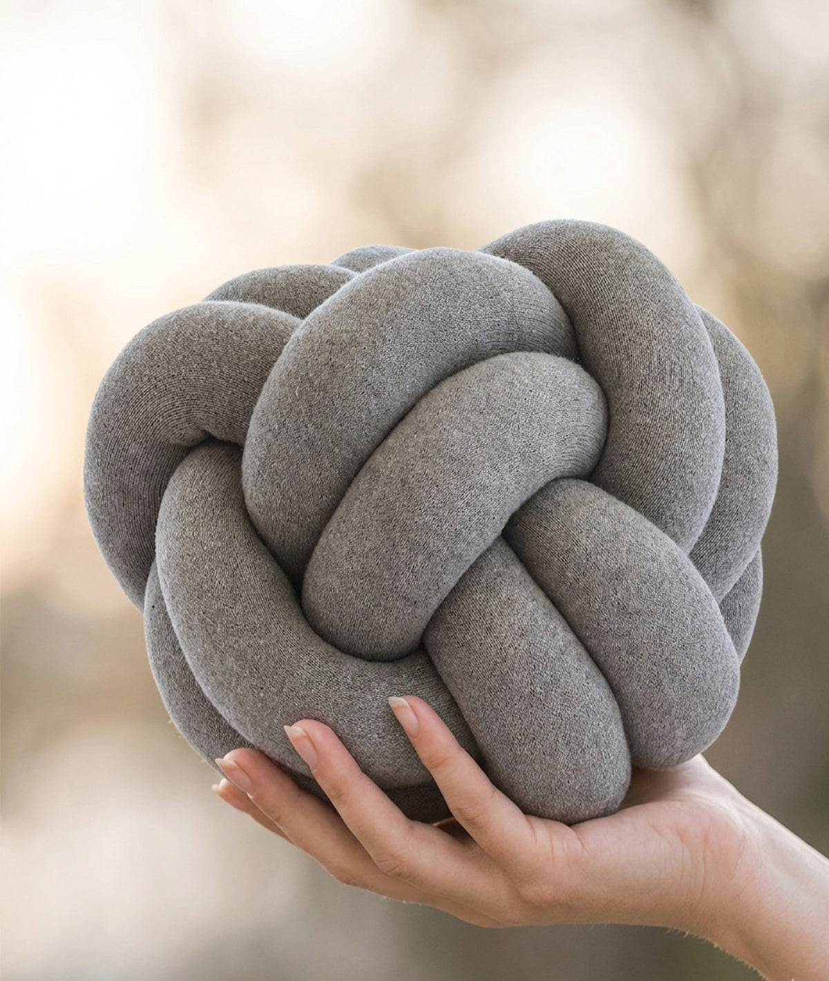 Nodo Cotton Knitted Decorative Grey Color 11 x 11 Inches Knot