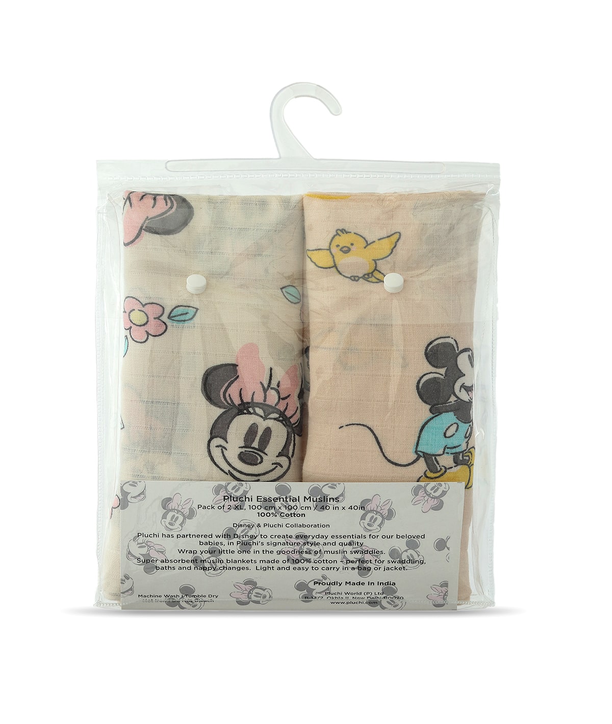 Good Night Minnie Muslin Baby Swaddles (Pack of 2)