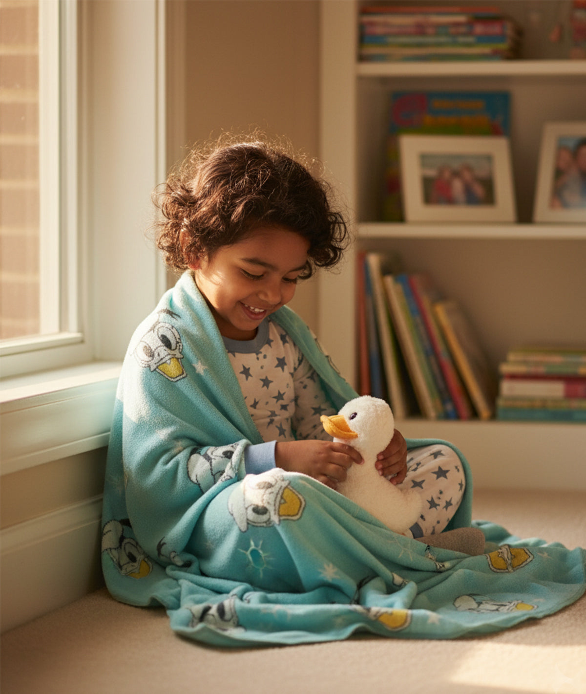 Donald Duck - Disney Cotton Knitted Throw / AC Blanket For Kids For Use In All Seasons (2 to 4 Years for Kids)