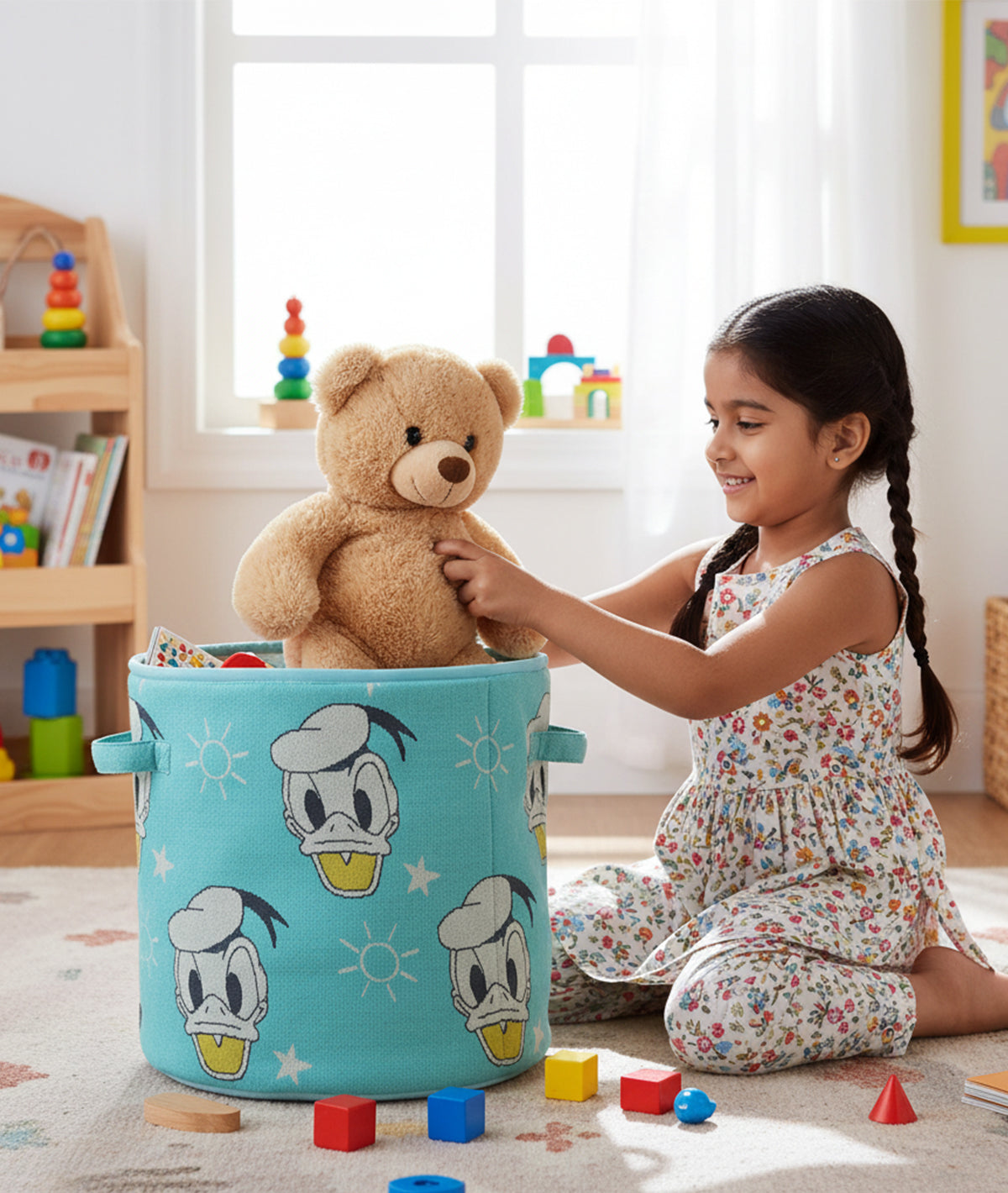 Donald Duck Cotton Knitted Large Kids Baskets For Assembling Toys and other Playing Accessories