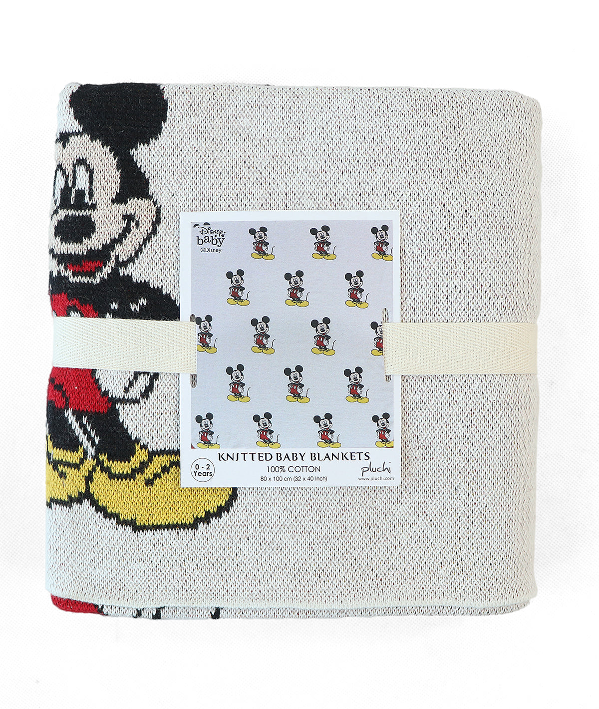 I Love Mickey Mouse - Disney Cotton Knitted AC Blanket For Baby / Infant / New Born For Use In All Seasons (0-18 Months)