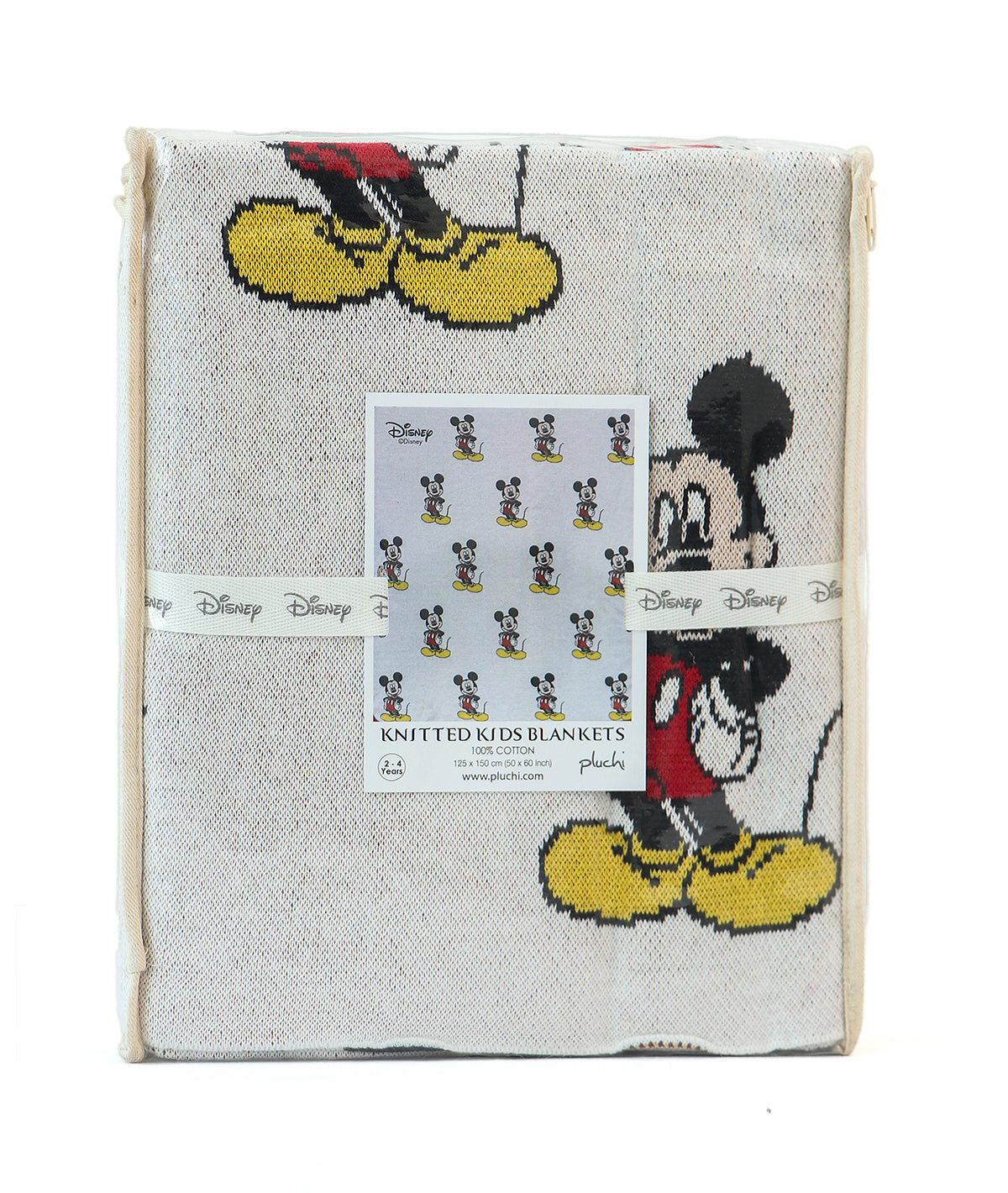 I Love Mickey Mouse - Disney Cotton Knitted Throw / AC Blanket For Kids For Use In All Seasons (2 to 4 Years for Kids)