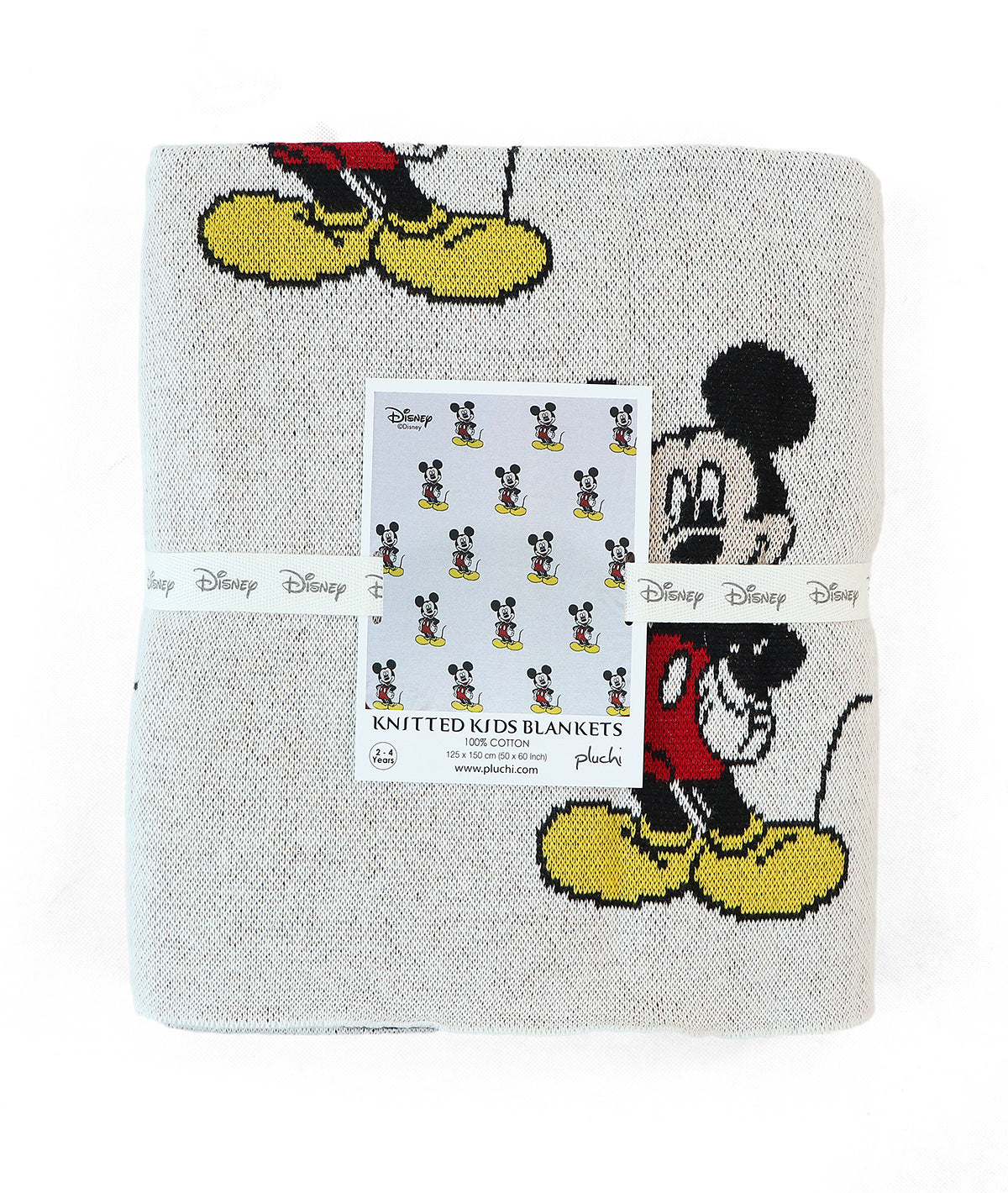 I Love Mickey Mouse - Disney Cotton Knitted Throw / AC Blanket For Kids For Use In All Seasons (2 to 4 Years for Kids)